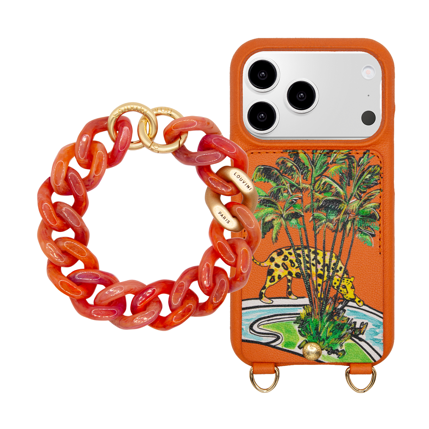 Coque LOU x FILIPE JARDIM Orange & bracelet PETIT ZOE Tropical