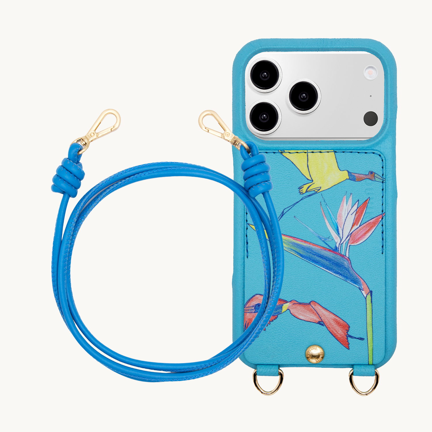 Coque iPhone LOU x FILIPE JARDIM Turquoise & Cordon KATE Azur