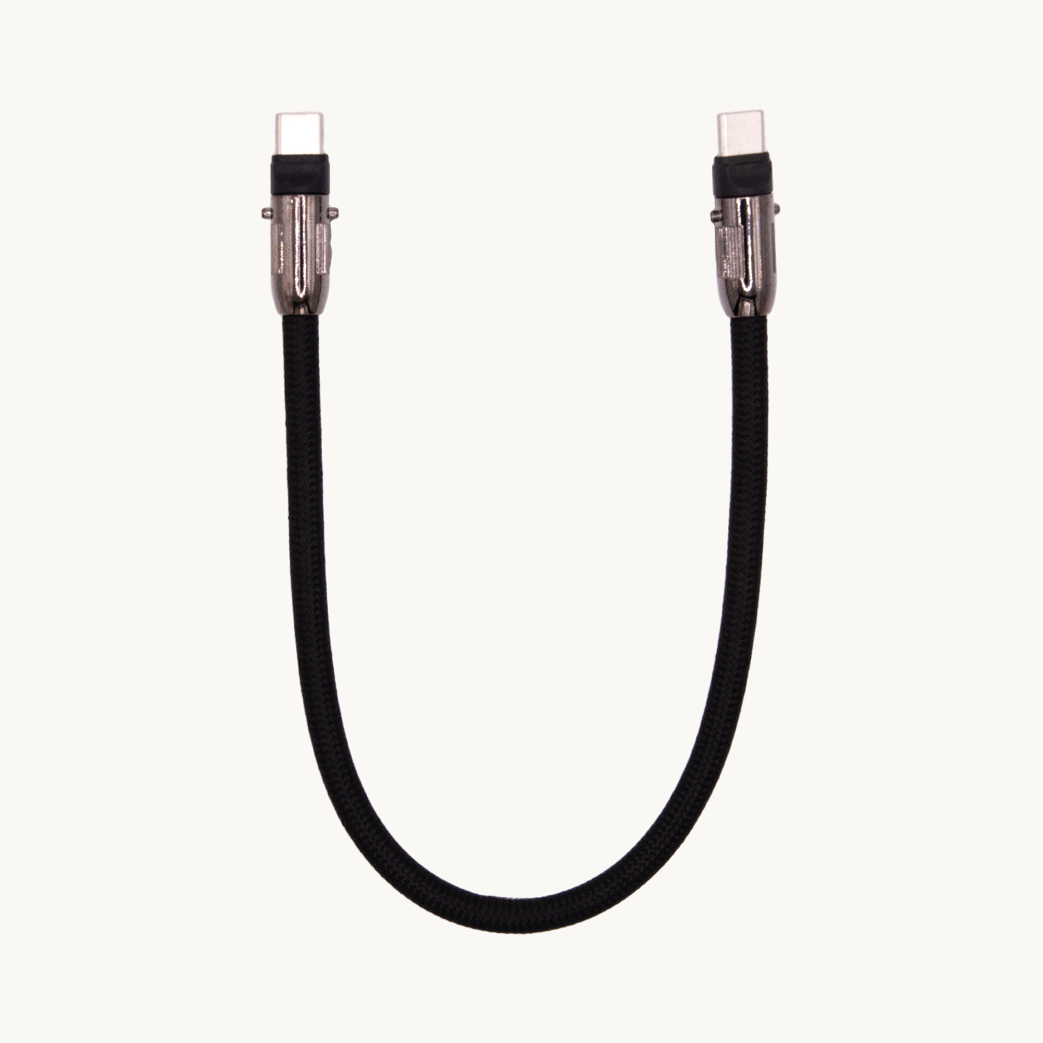 Cordon câble USB-C 2-1 en coton avec un mousqueton (iPhone et Android)