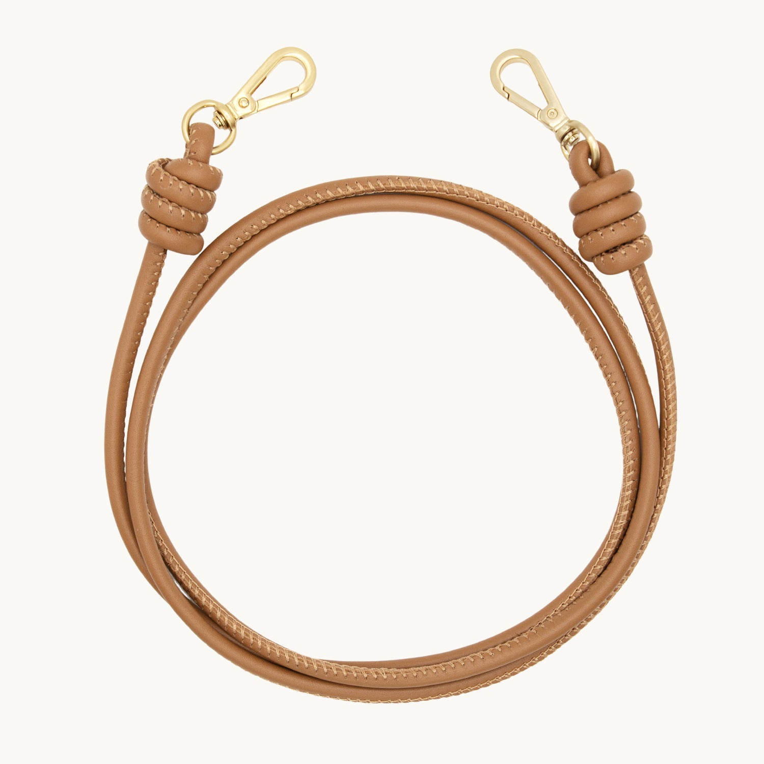 Cordon de telephone bandouliere en cuir camel