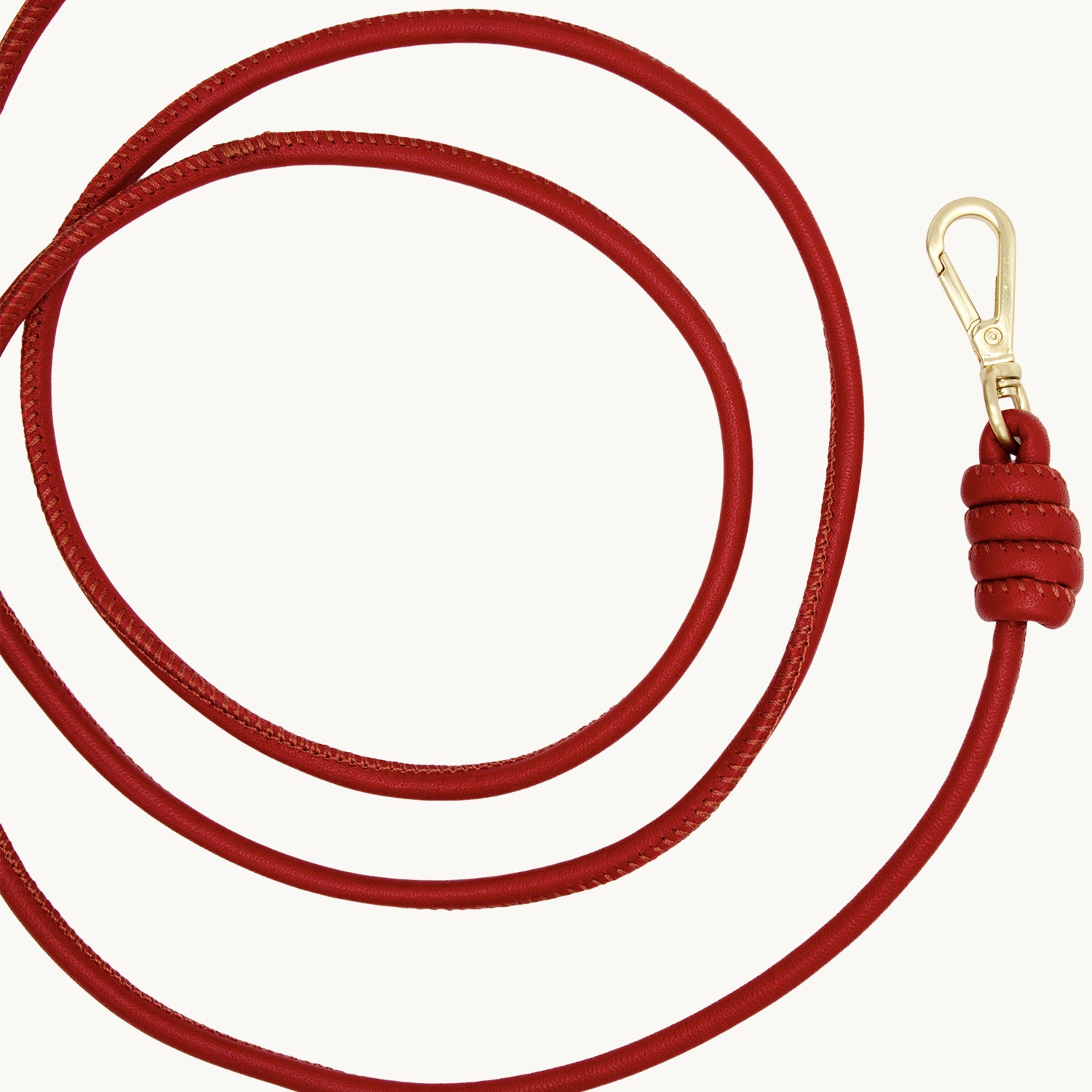 Cordon de telephone bandouliere en cuir rouge