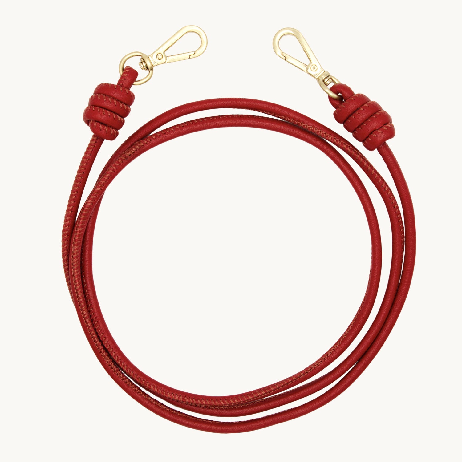 Cordon de telephone bandouliere en cuir rouge
