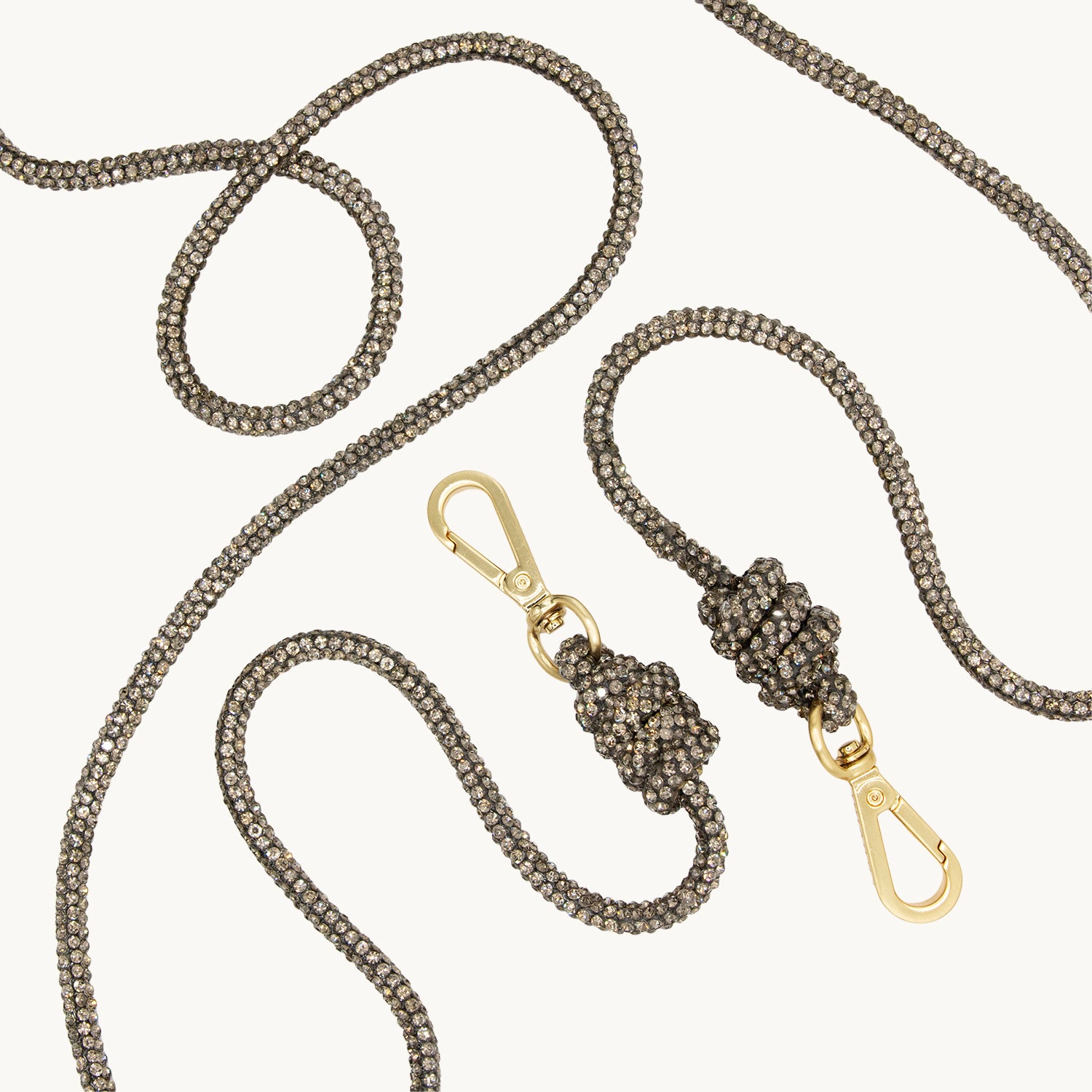 Cordon de telephone bandouliere a strass anthracite