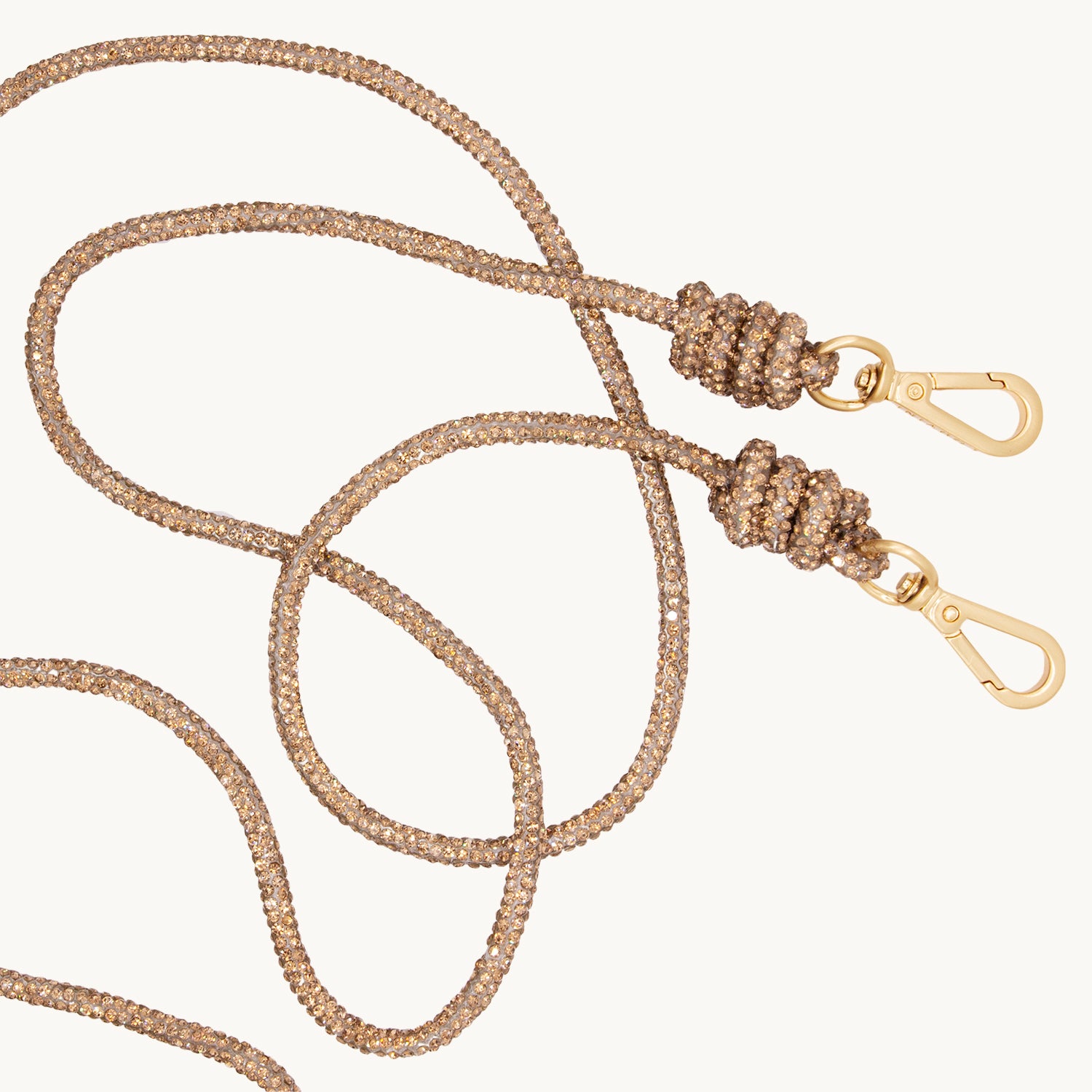 Cordon de telephone bandouliere a strass bronze