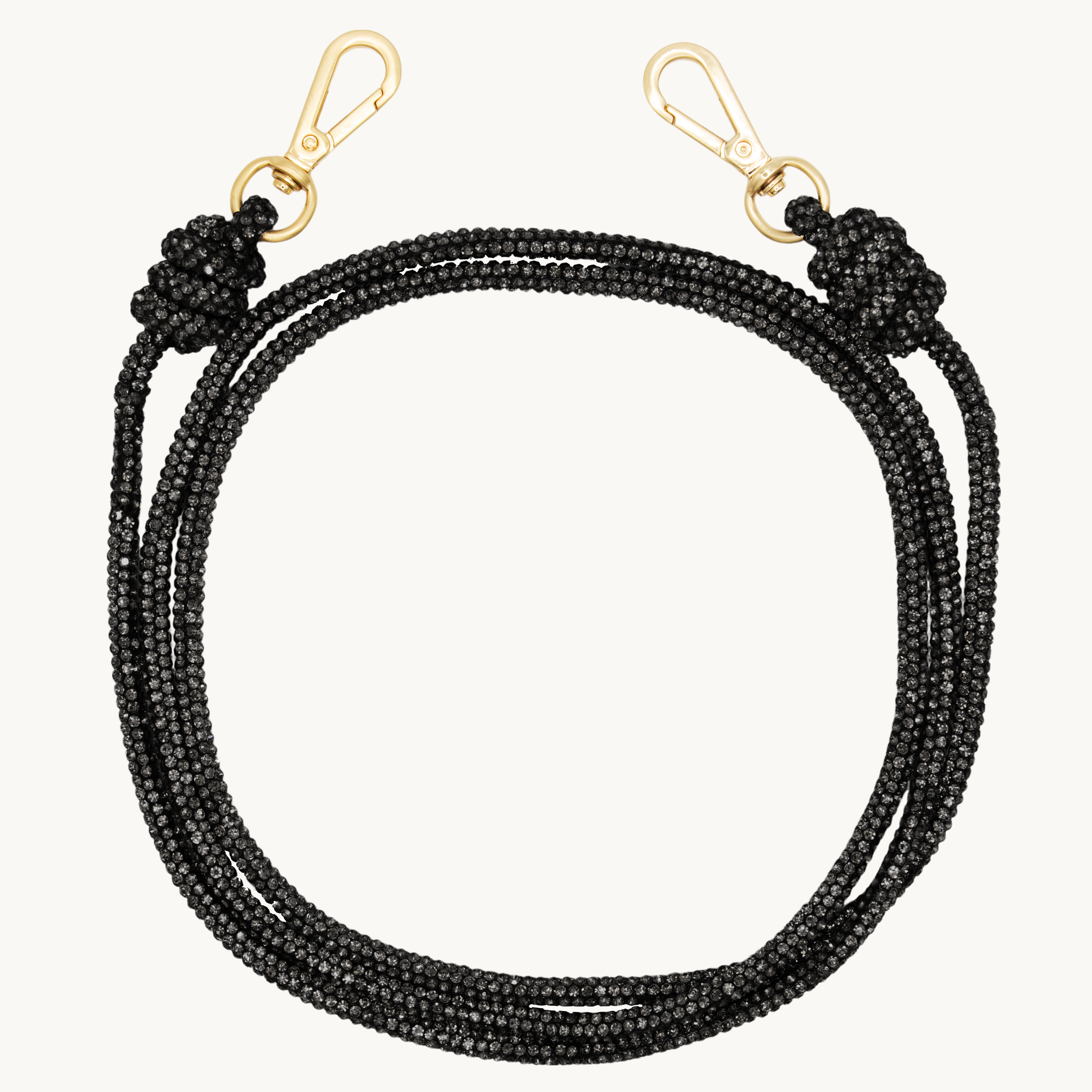 Cordon de telephone bandouliere a strass noir