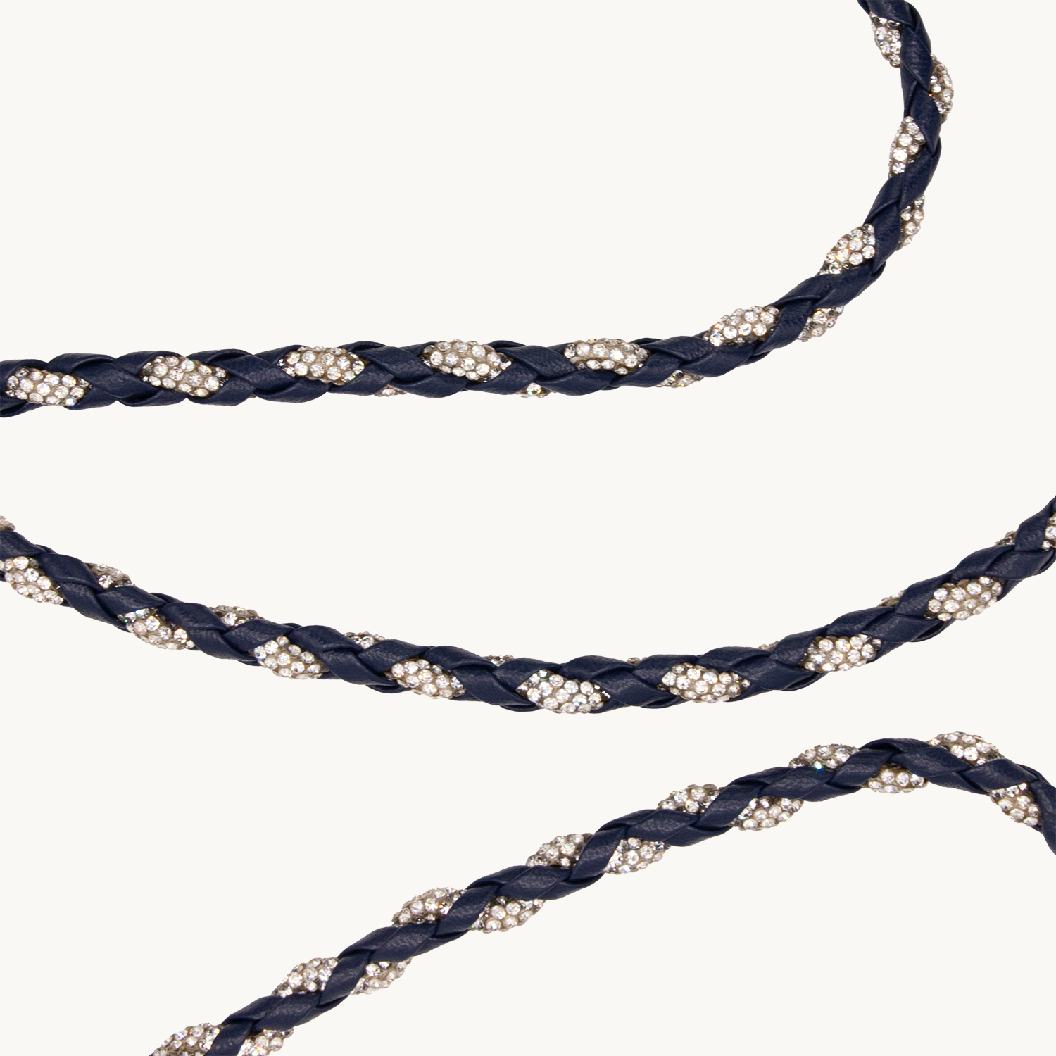 Bandoulière en cuir marine avec des paillettes