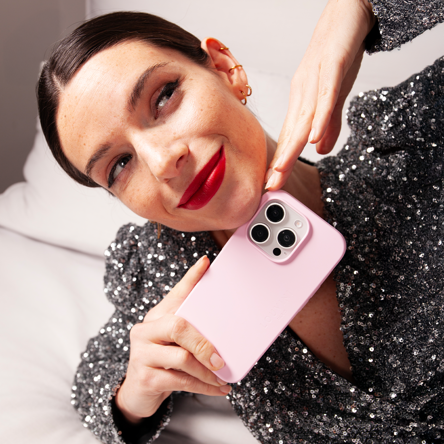 Coque iPhone MagSafe silicone LEO - Rosato