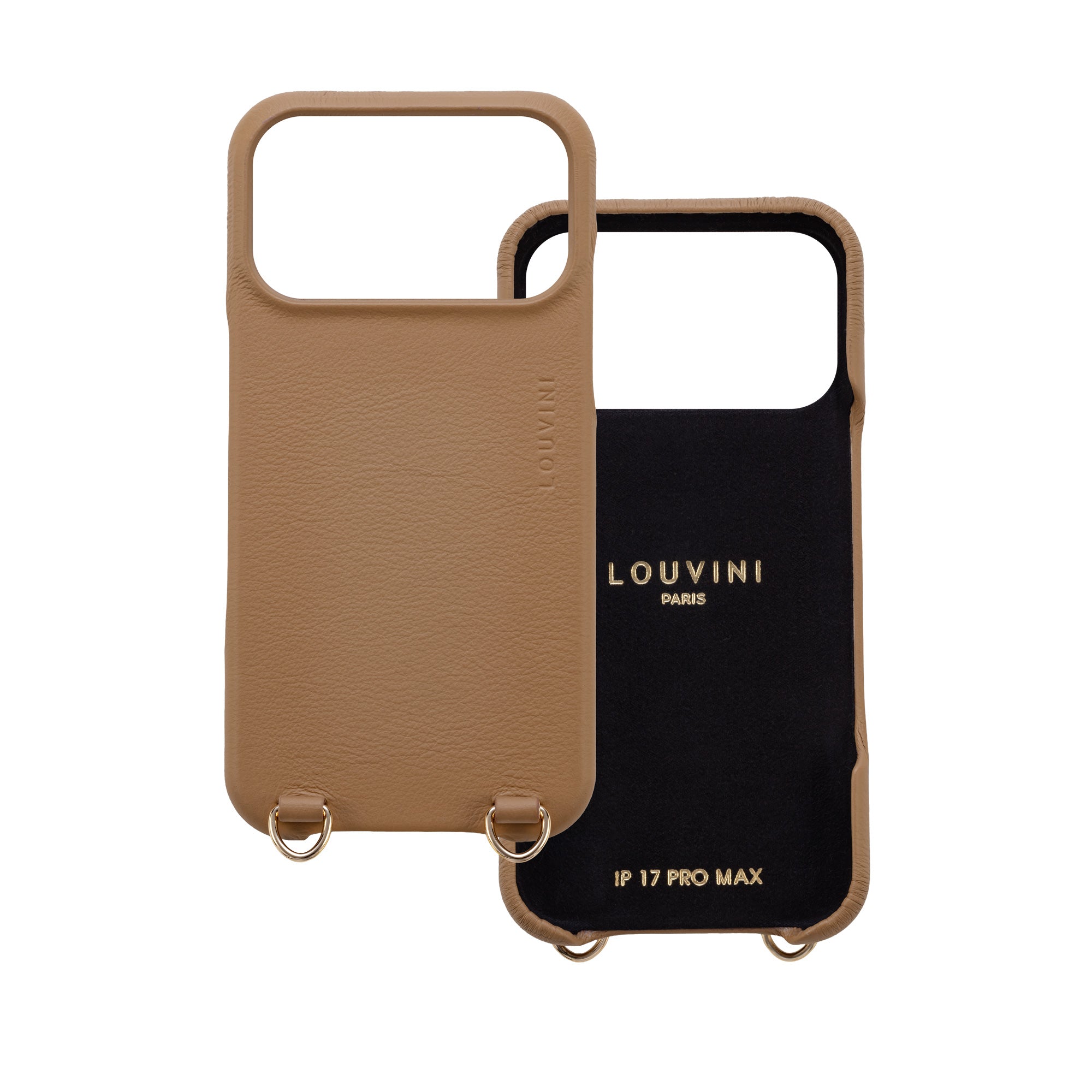 Coque iPhone MagSafe cuir avec anneaux MAX - Camel