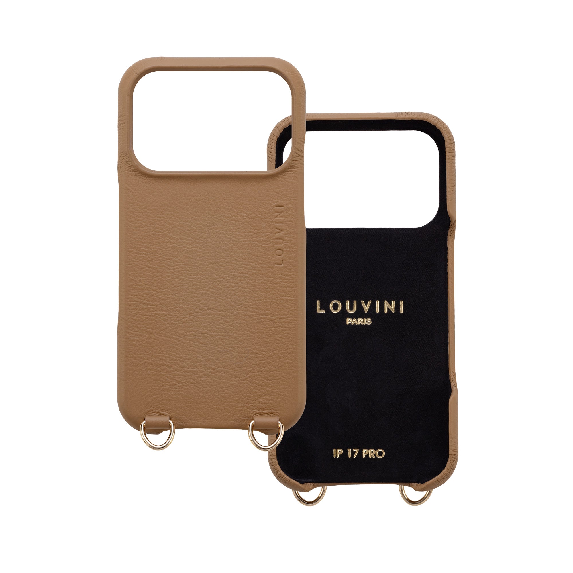 Coque iPhone MagSafe cuir avec anneaux MAX - Camel