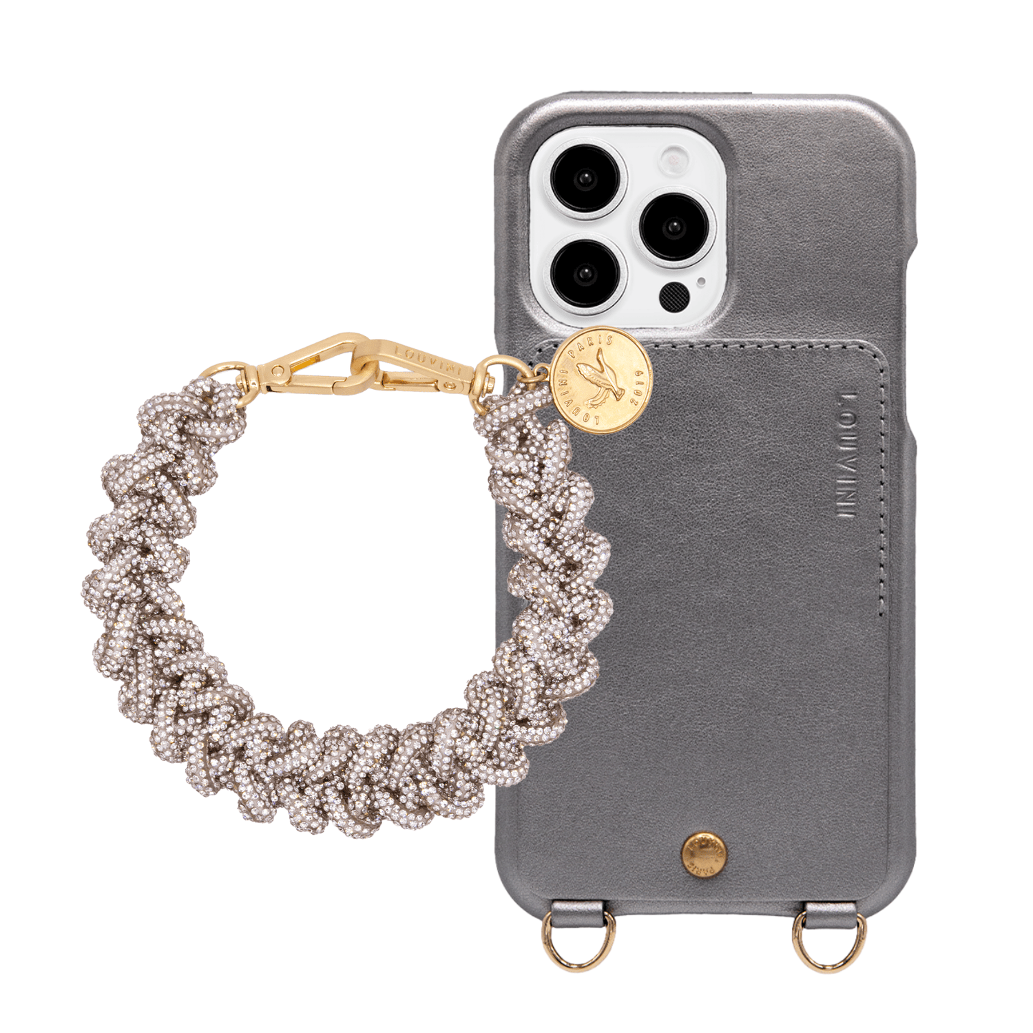 Coque iPhone LOU Anthracite & bracelet PETIT SCARLETT