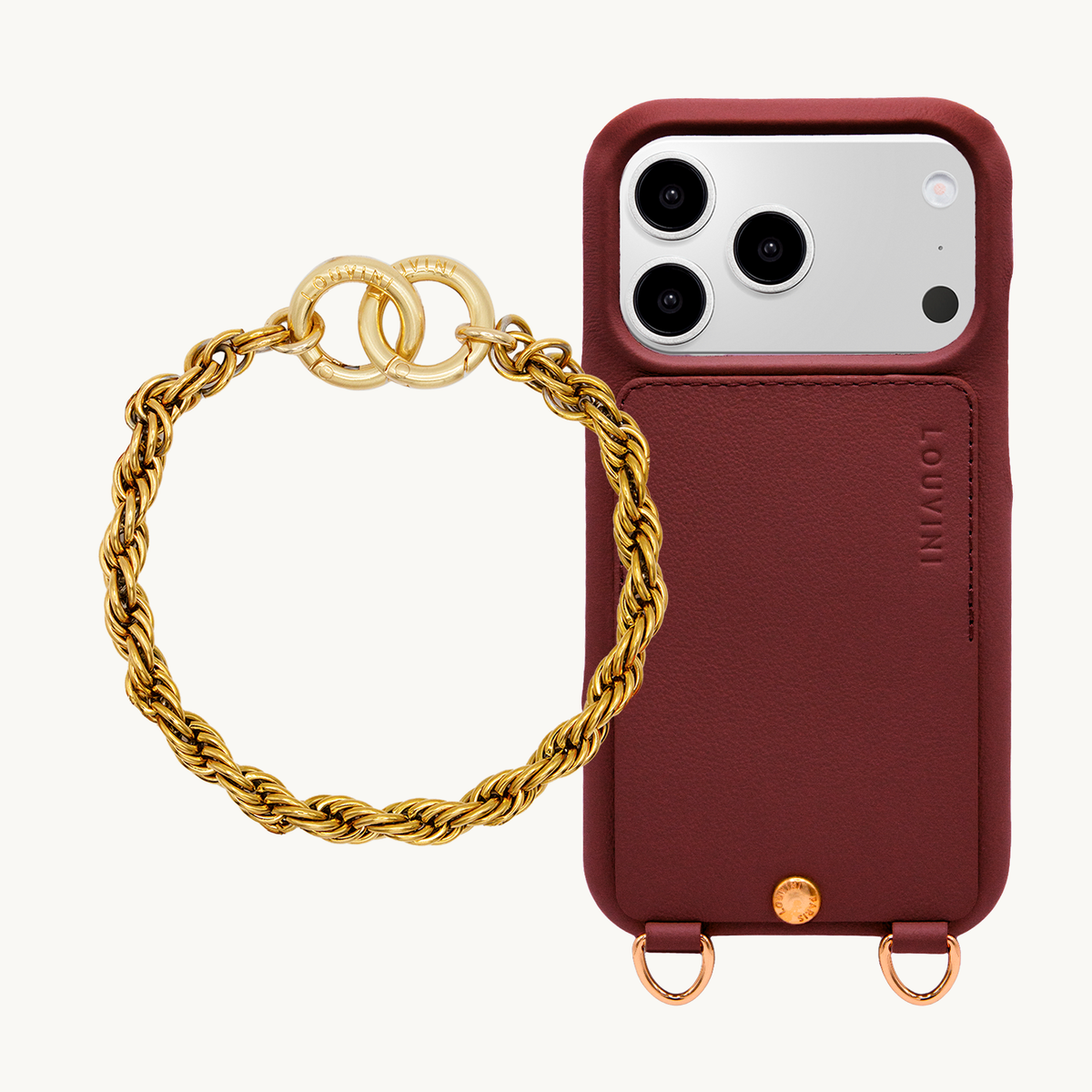 Coque iPhone LOU Bordeaux & Bracelet PETIT CELINE