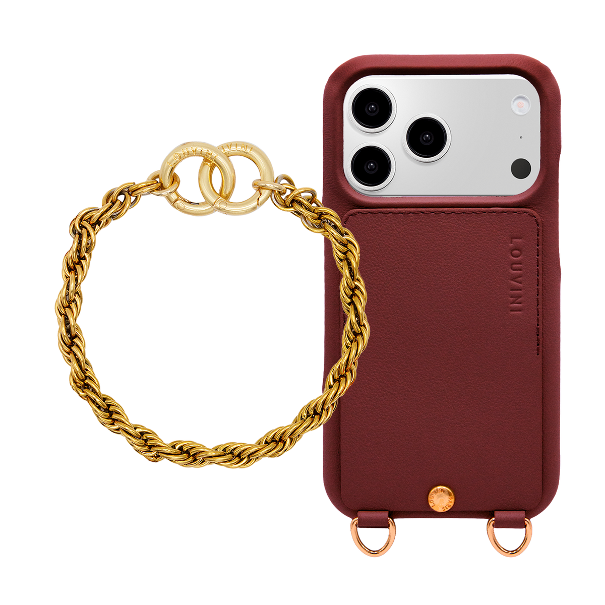 Coque iPhone LOU Bordeaux & Bracelet PETIT CELINE