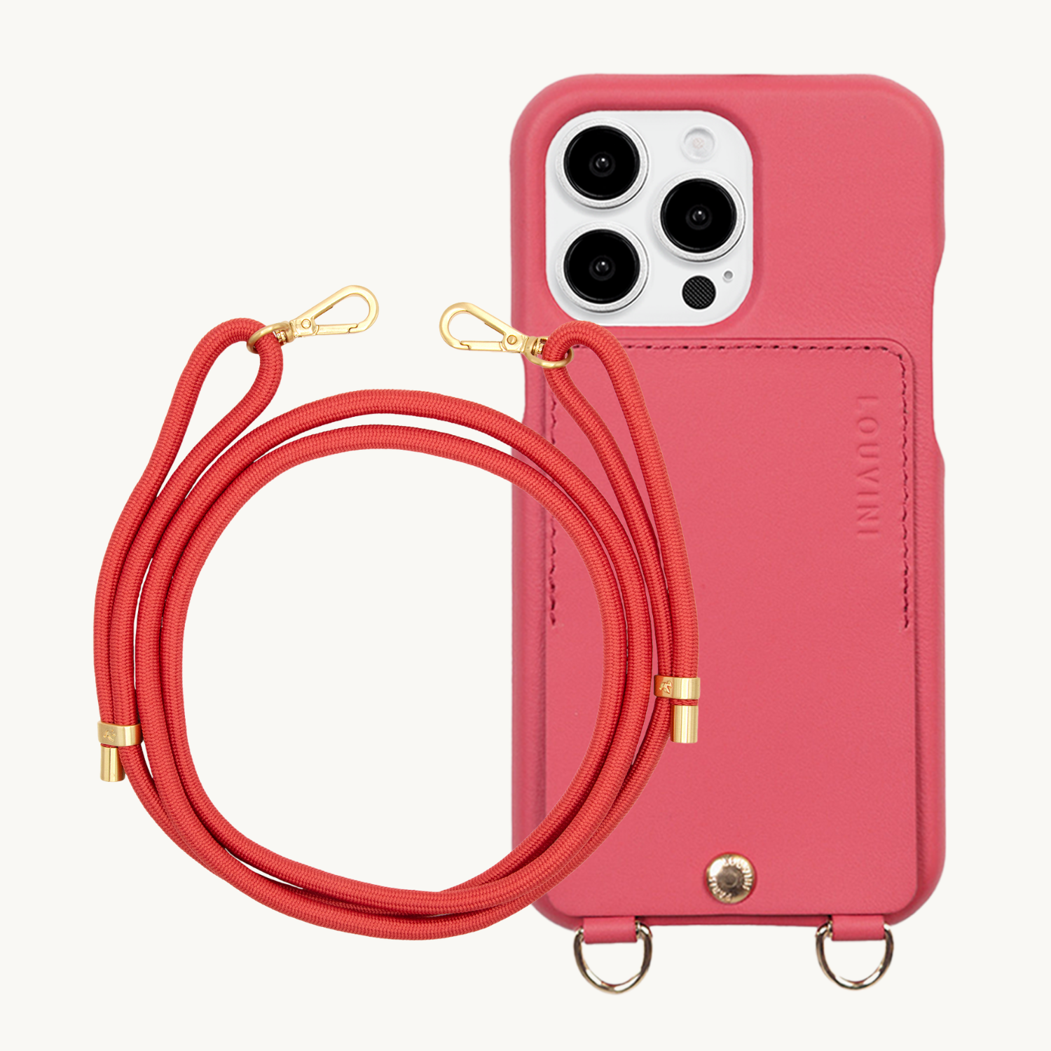 ensemble coque iPhone avec étui en cuir et cordon de téléphone