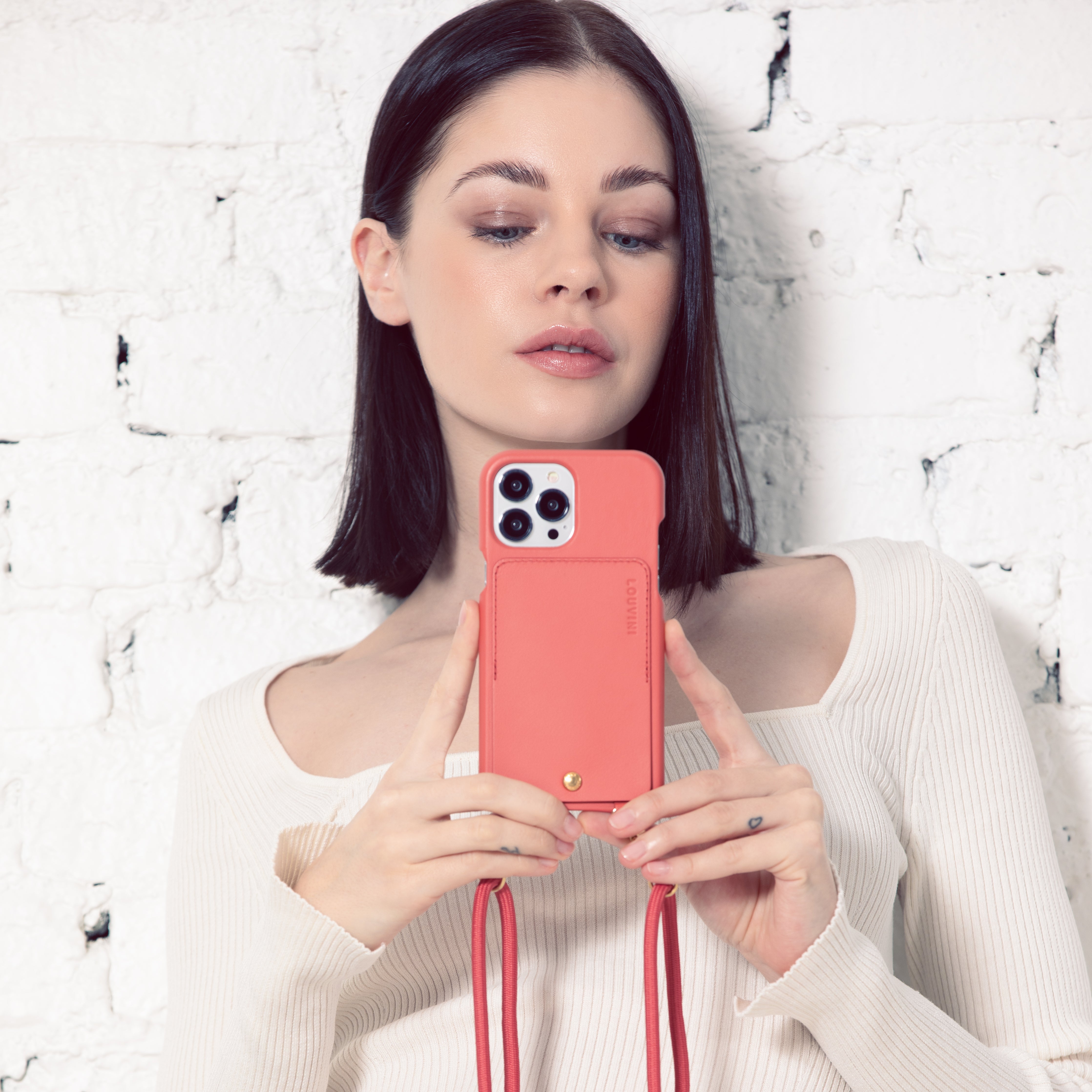 Coque iPhone LOU Blush & cordon TESSA Blush Nouveau