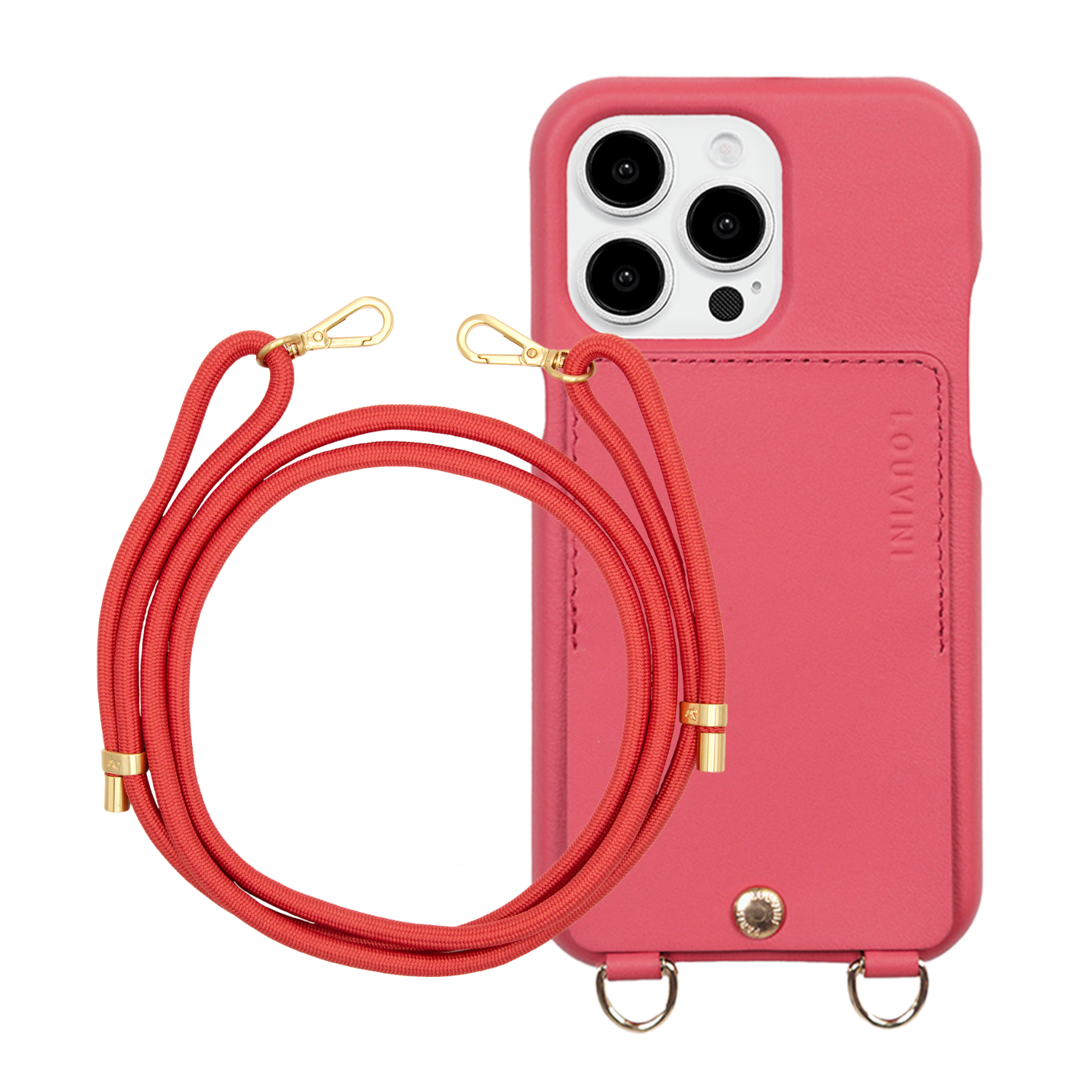 ensemble coque iPhone avec étui en cuir et cordon de téléphone