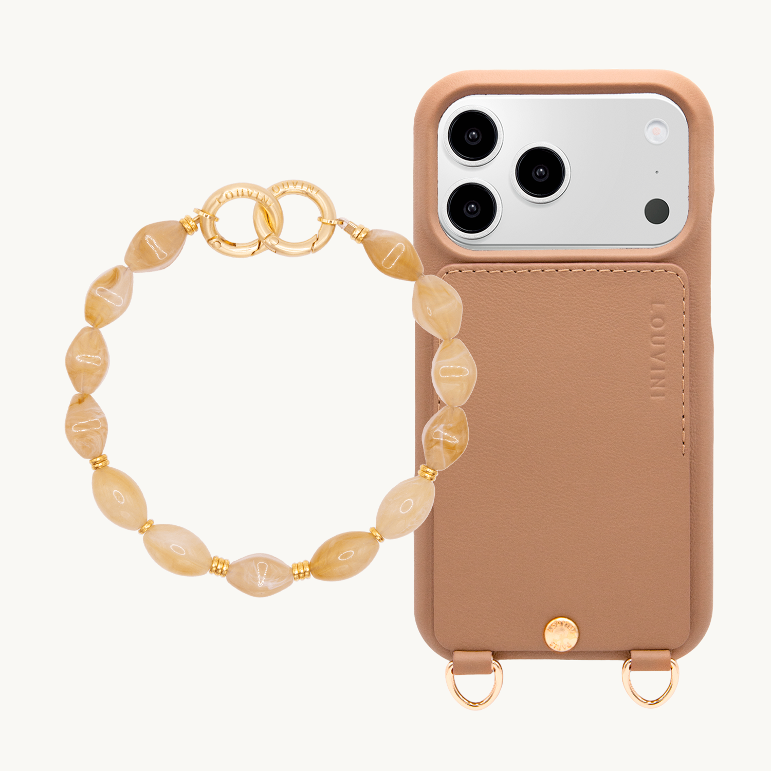 Coque iPhone LOU Camel & Bracelet PETIT RITA Marron Clair