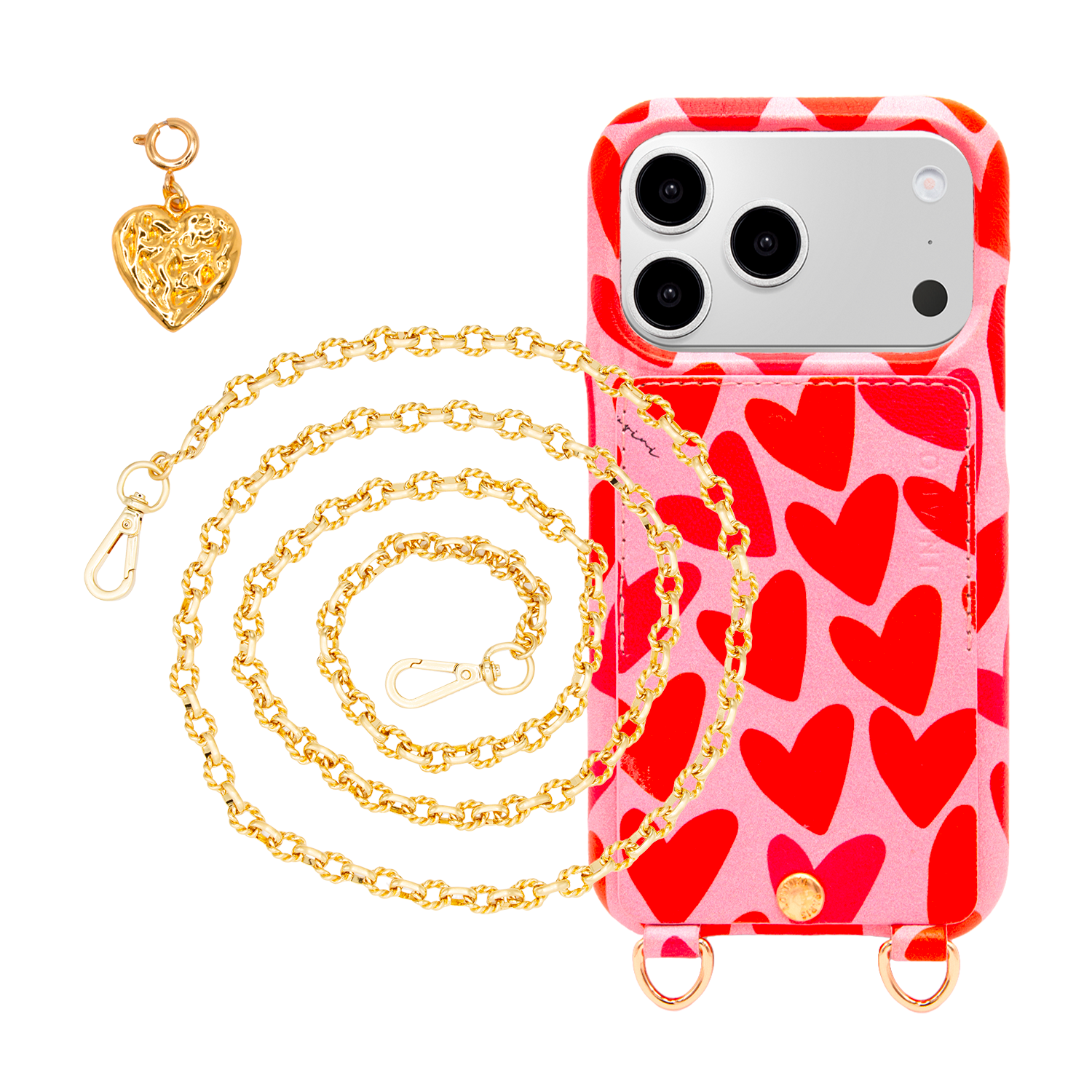 Coque iPhone LOU Coeurs & chaîne LUCKY NAKED & LUCKY CHARMS Coeur