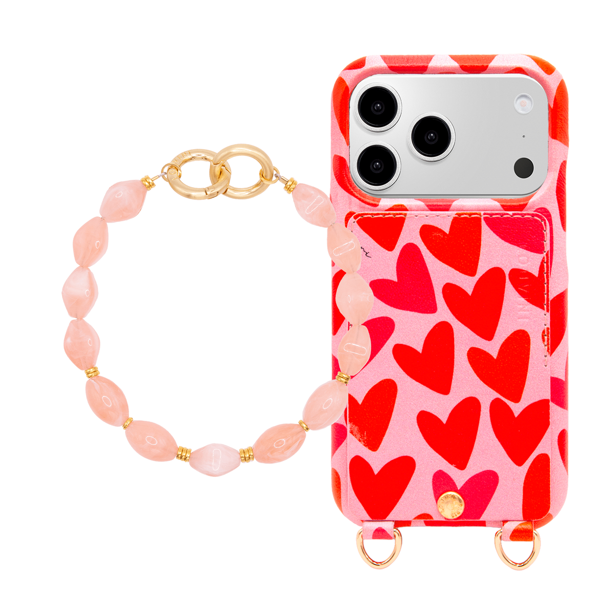 Coque iPhone LOU Coeurs & Bracelet PETIT RITA Corail