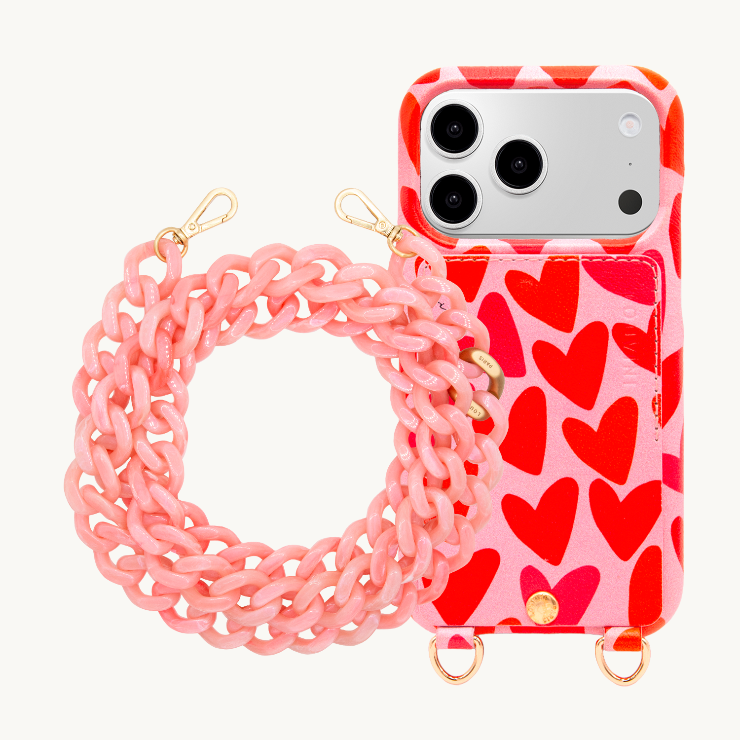 Coque iPhone LOU Coeurs & Chaîne ZOE Cherry Blossom