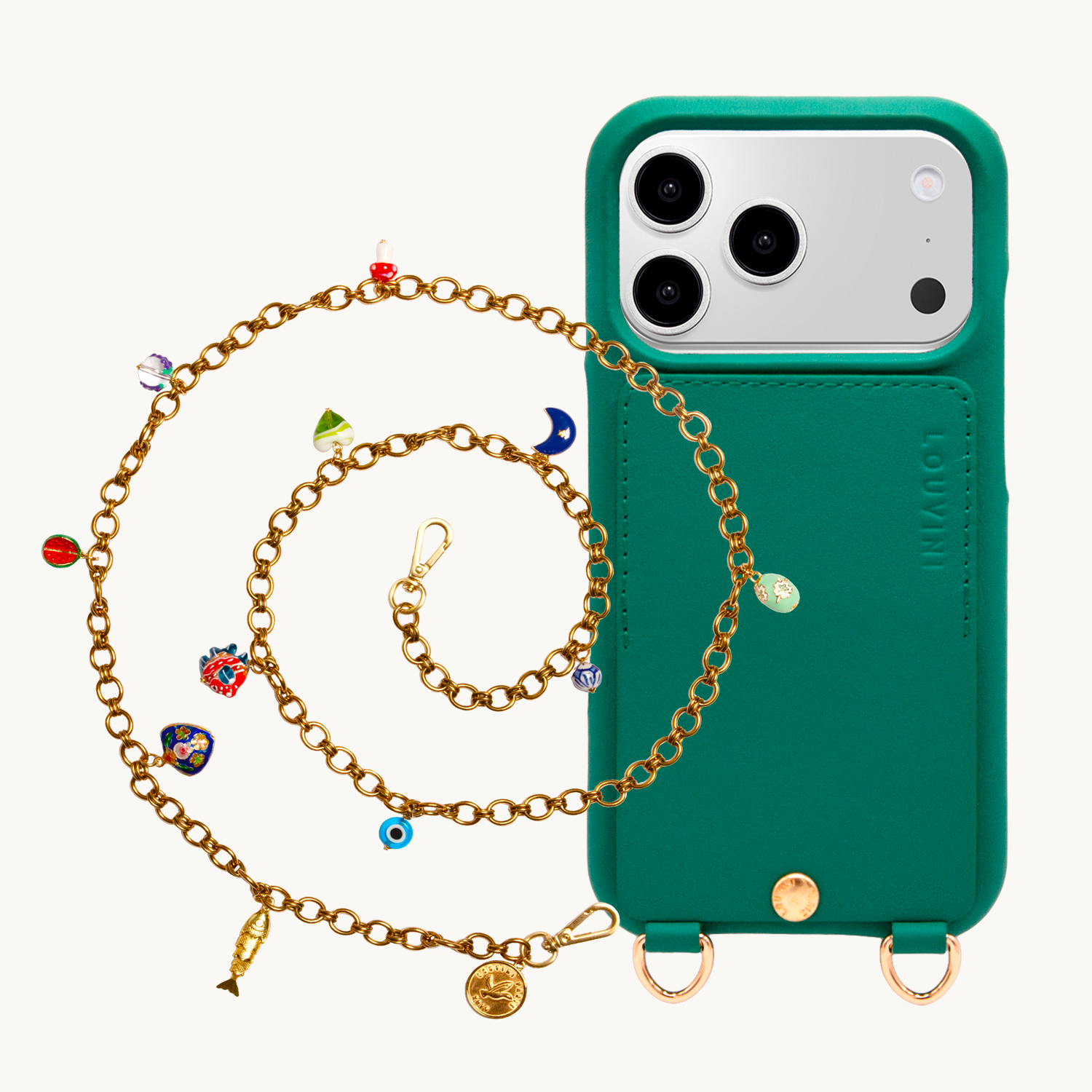 Coque iPhone LOU Émeraude & Chaîne JANE