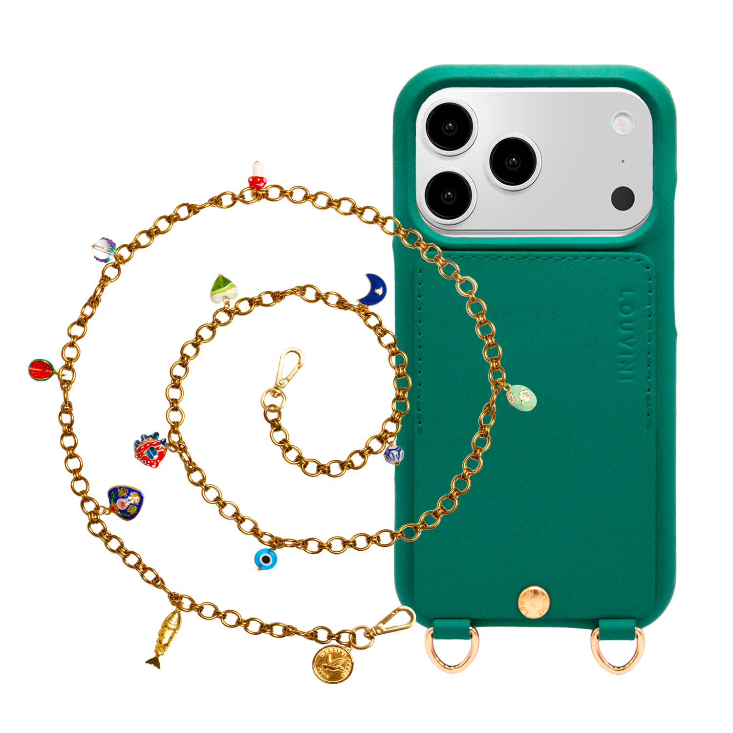 Coque iPhone LOU Émeraude & Chaîne JANE