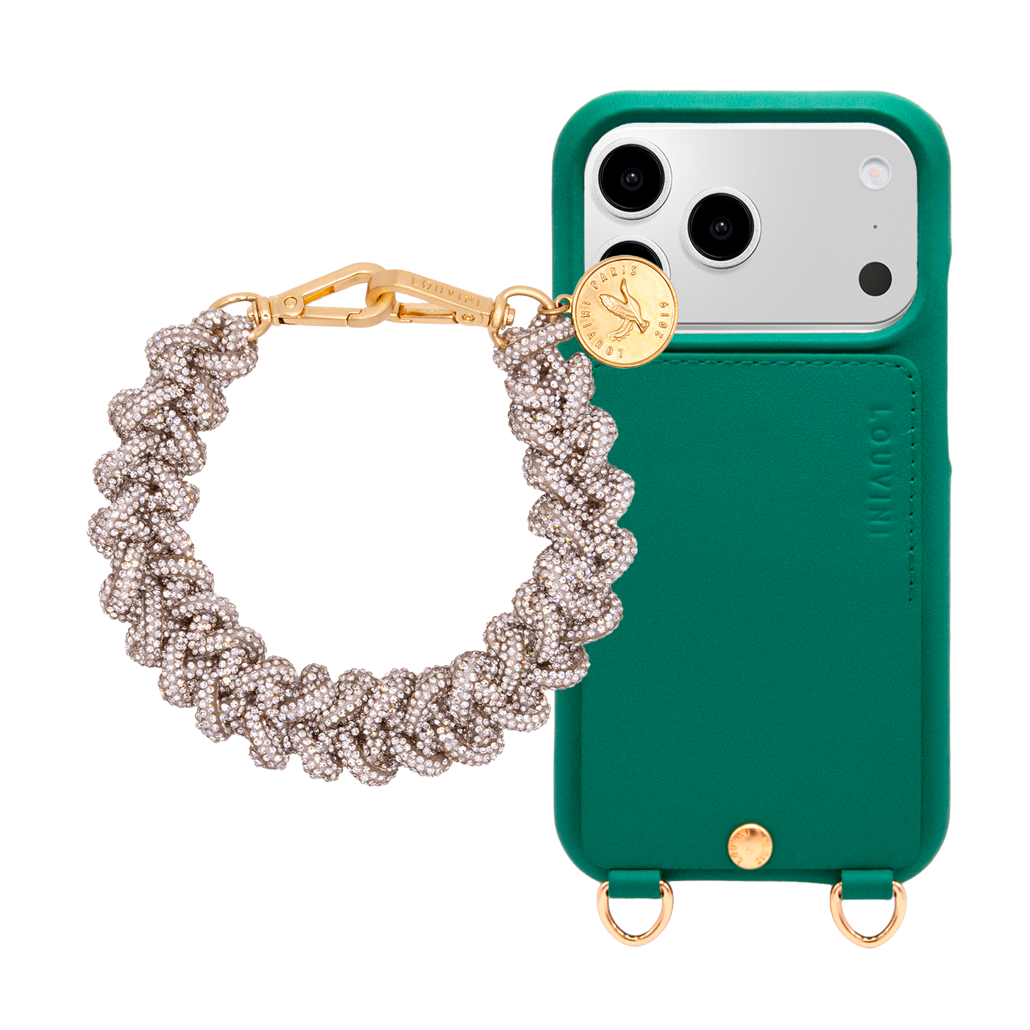 Coque iPhone LOU Émeraude & Bracelet PETIT SCARLETT Argenté