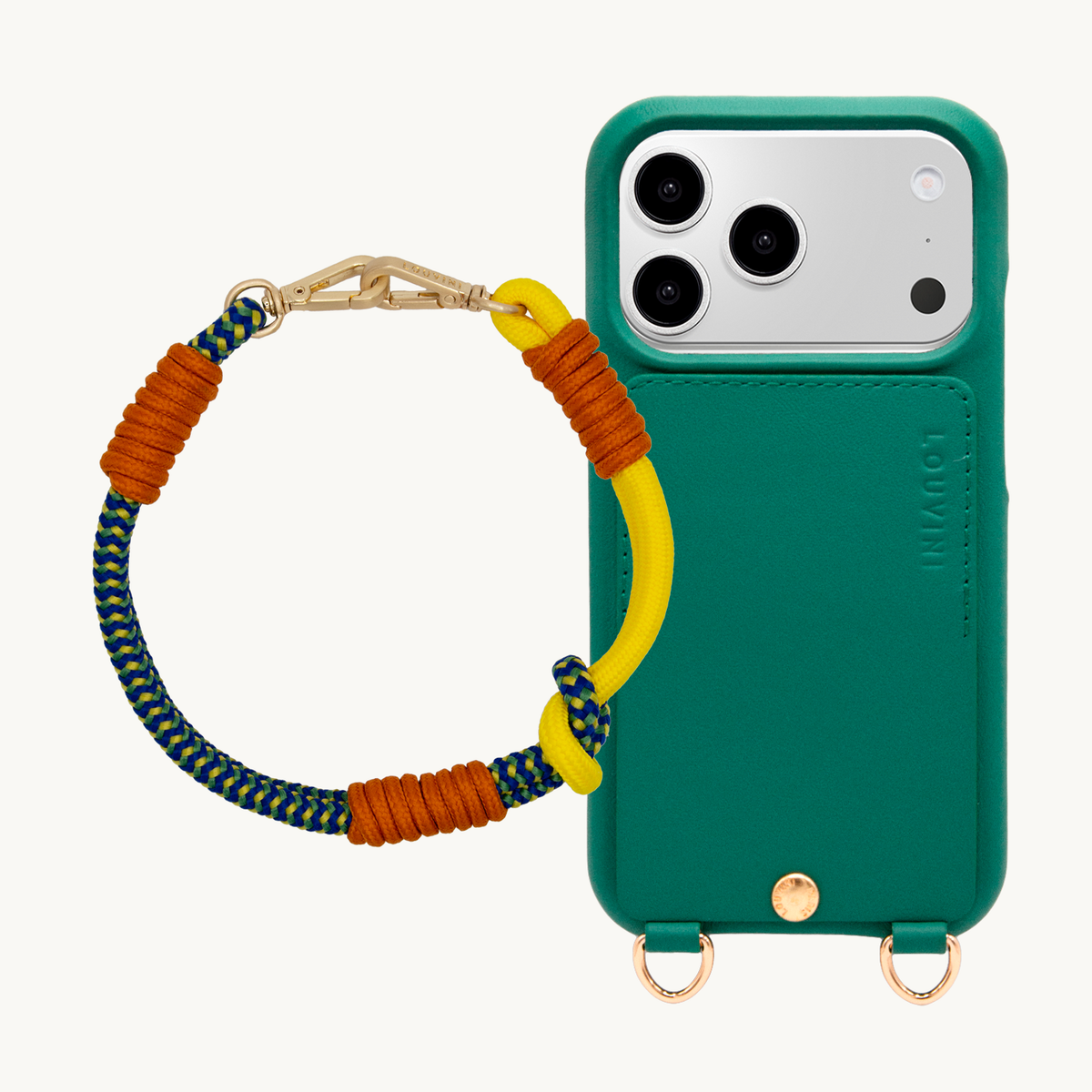 Coque iPhone LOU Émeraude & Bracelet PETIT TESSA Jaune Marine