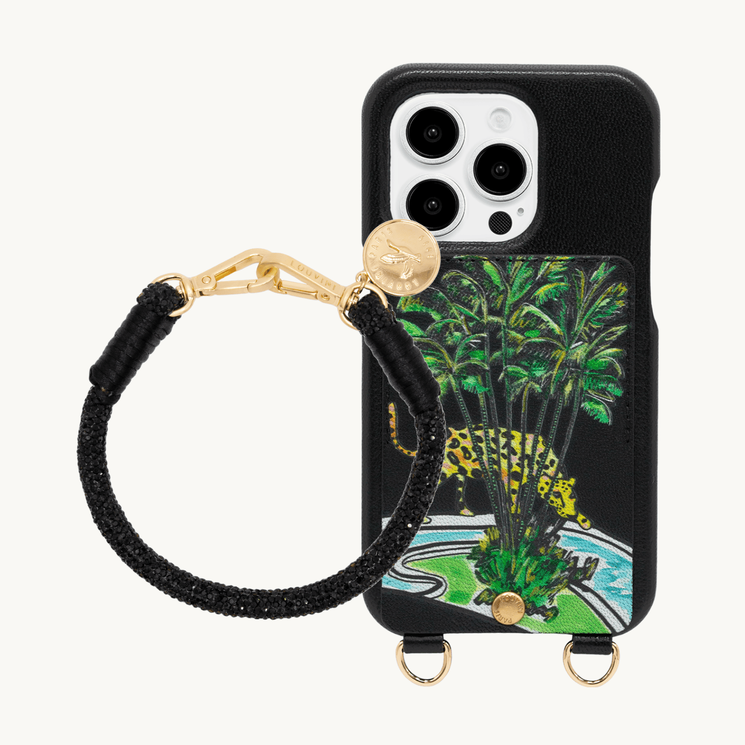 Coque iPhone LOU x FILIPE JARDIM Noir & bracelet PETIT KIM Noir