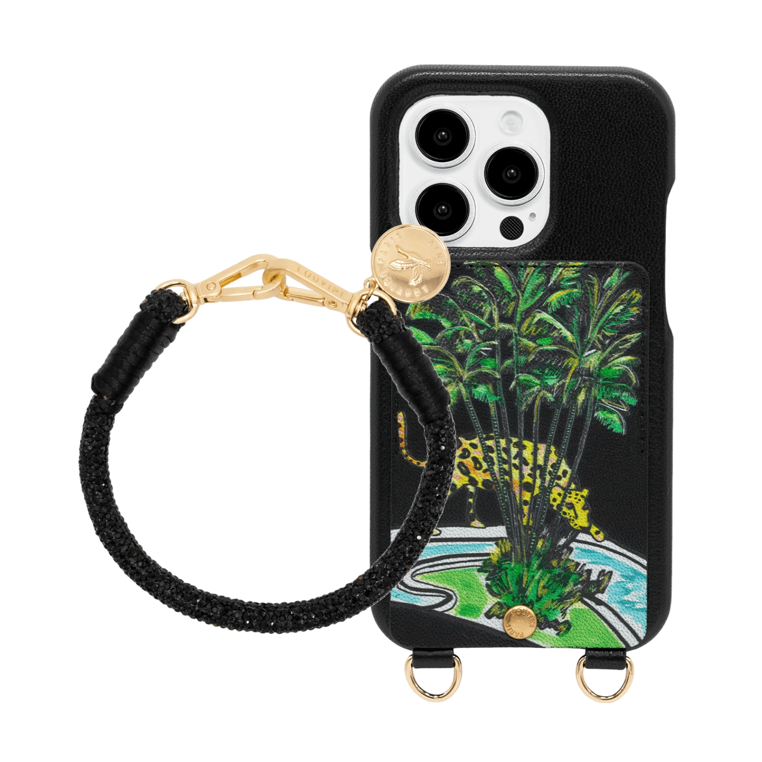 Coque iPhone LOU x FILIPE JARDIM Noir & bracelet PETIT KIM Noir