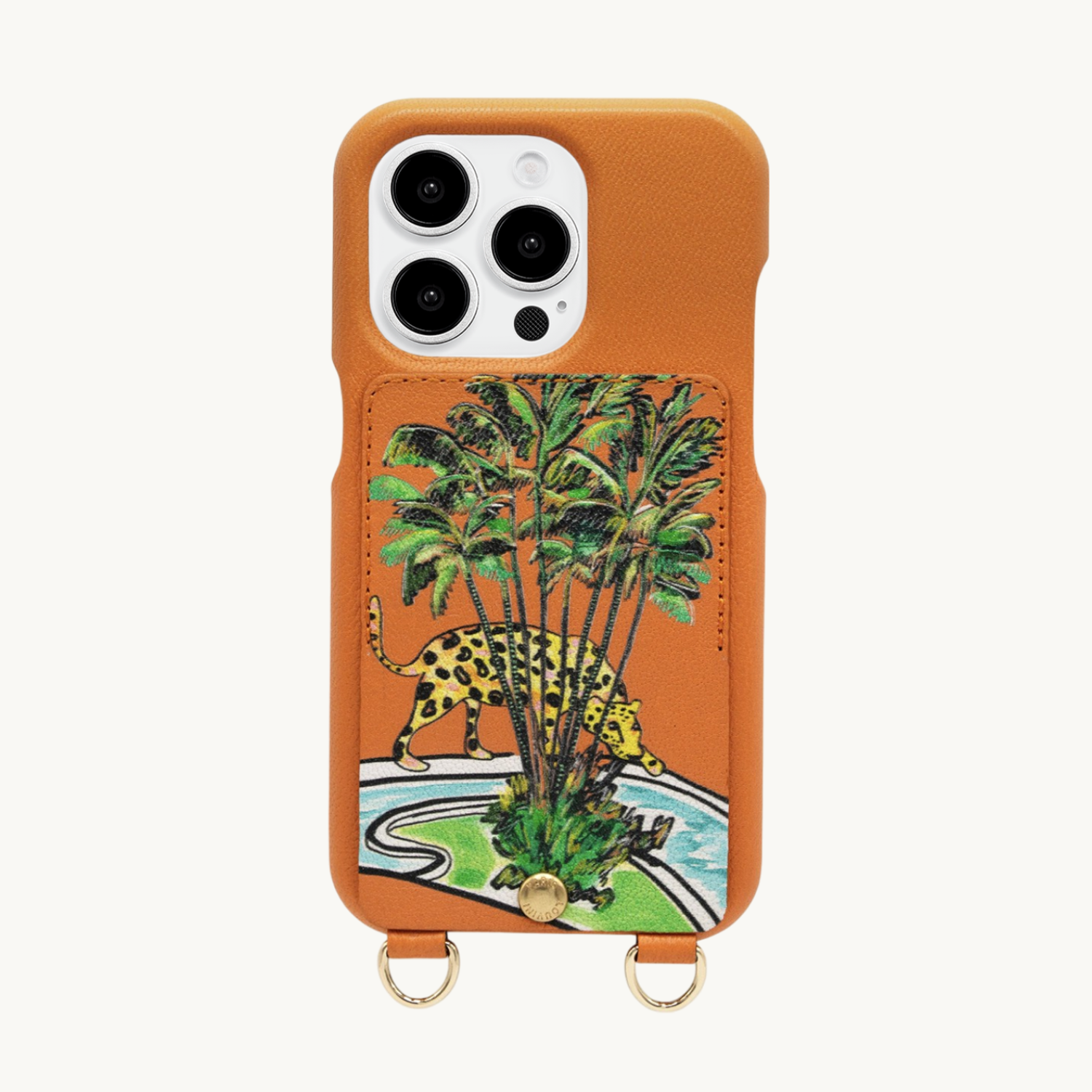 coque de téléphone avec étui en cuir orange