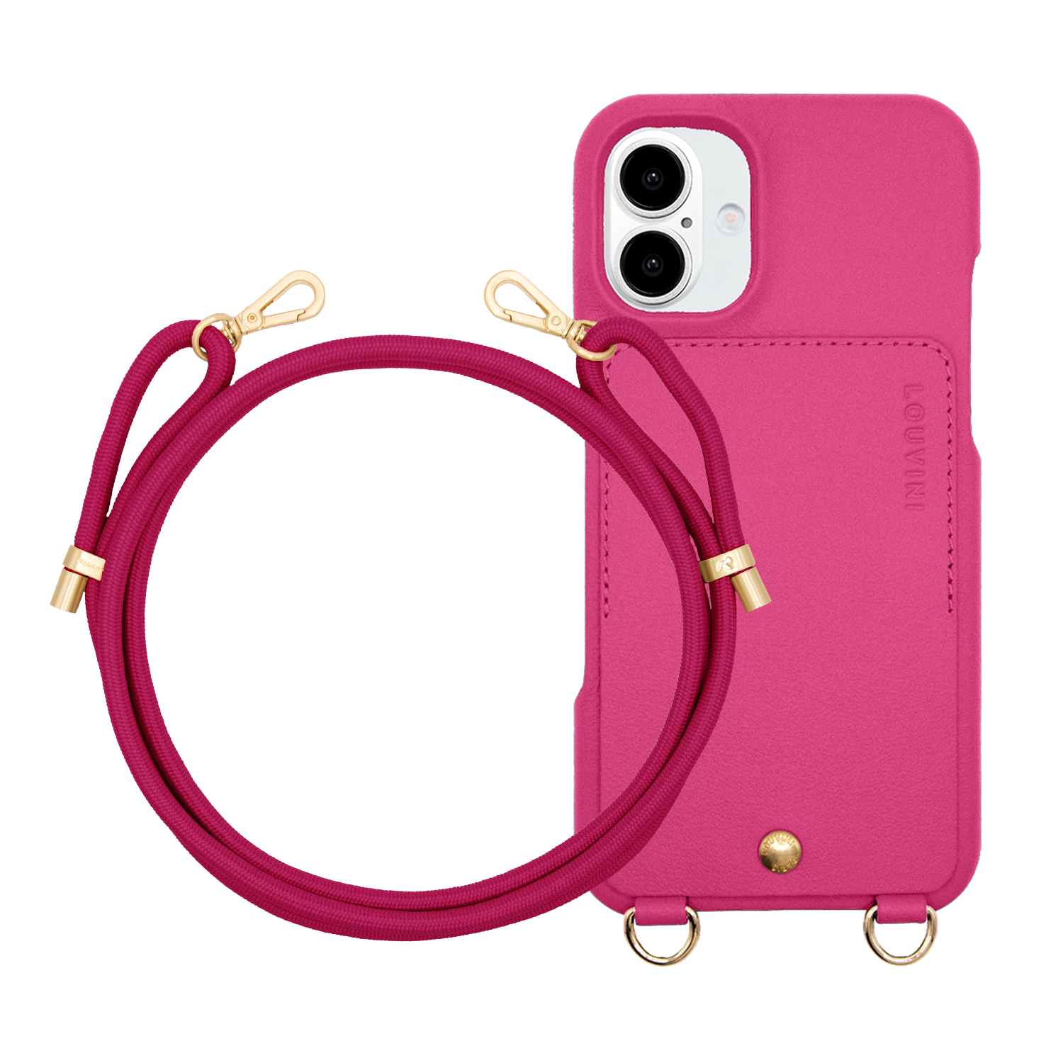 Coque iPhone LOU Fuchsia & Cordon TESSA Fuchsia