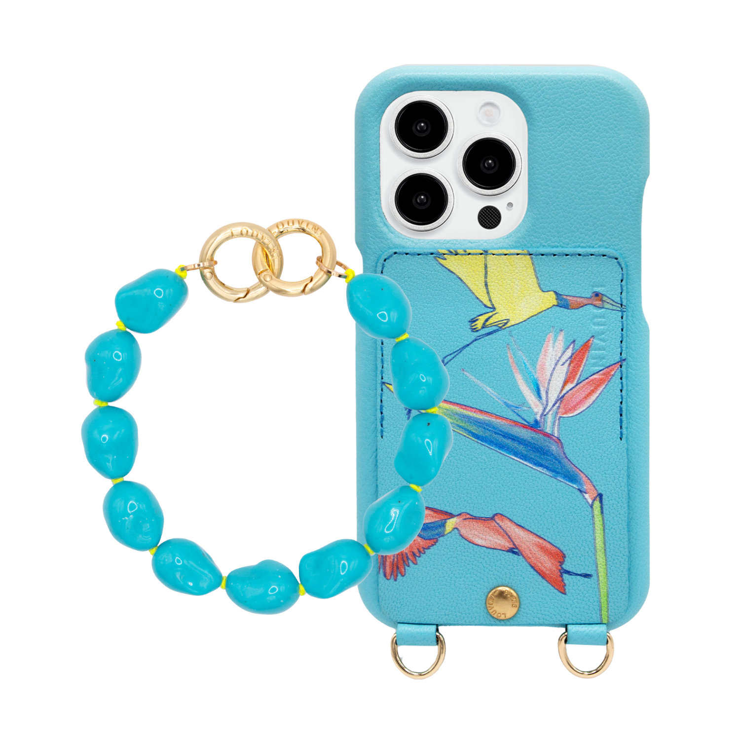 Coque iPhone LOU x FILIPE JARDIM Turquoise & bracelet PETIT ROMY Turquoise