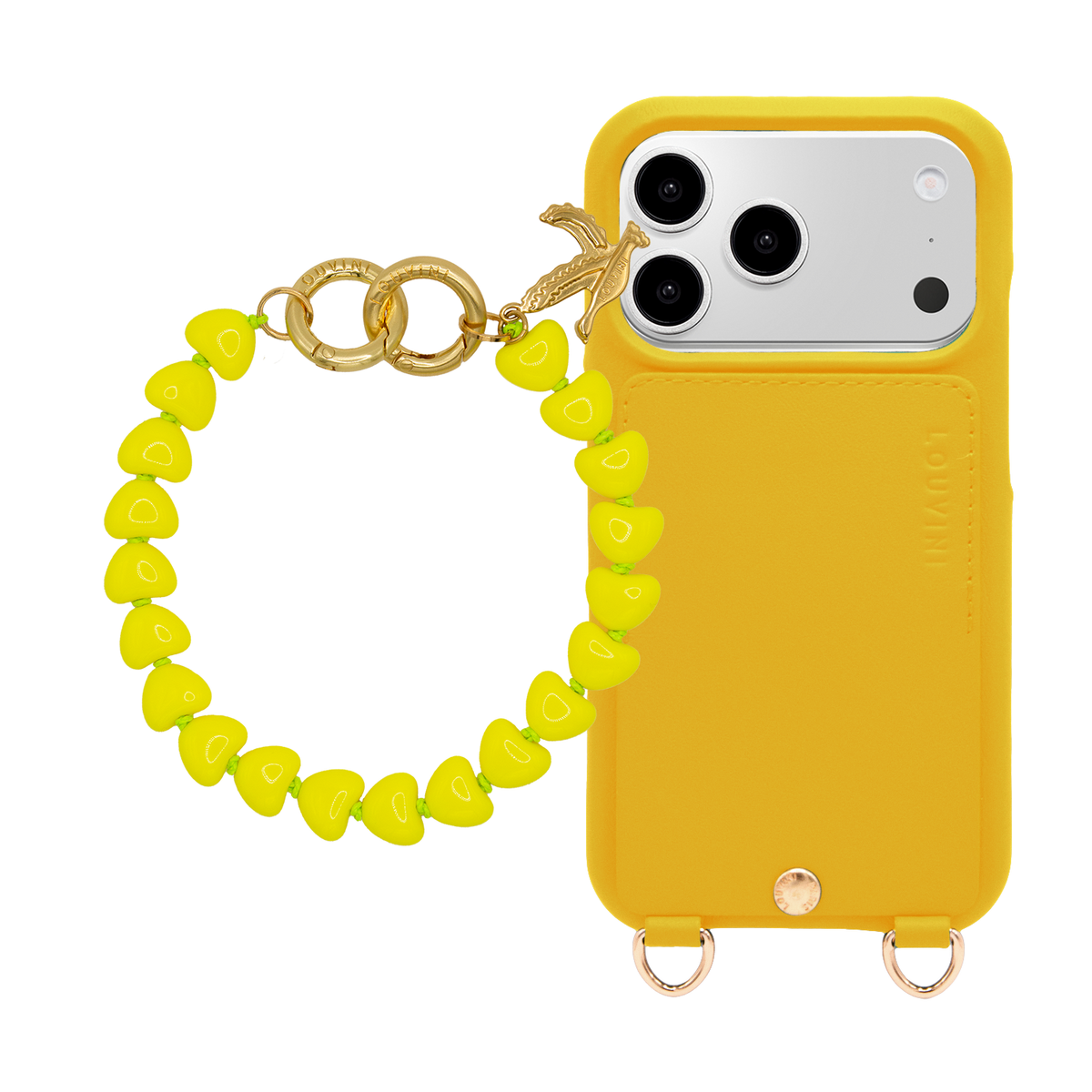 Coque iPhone LOU Jaune & Bracelet TINY CUORE Jaune Fluo