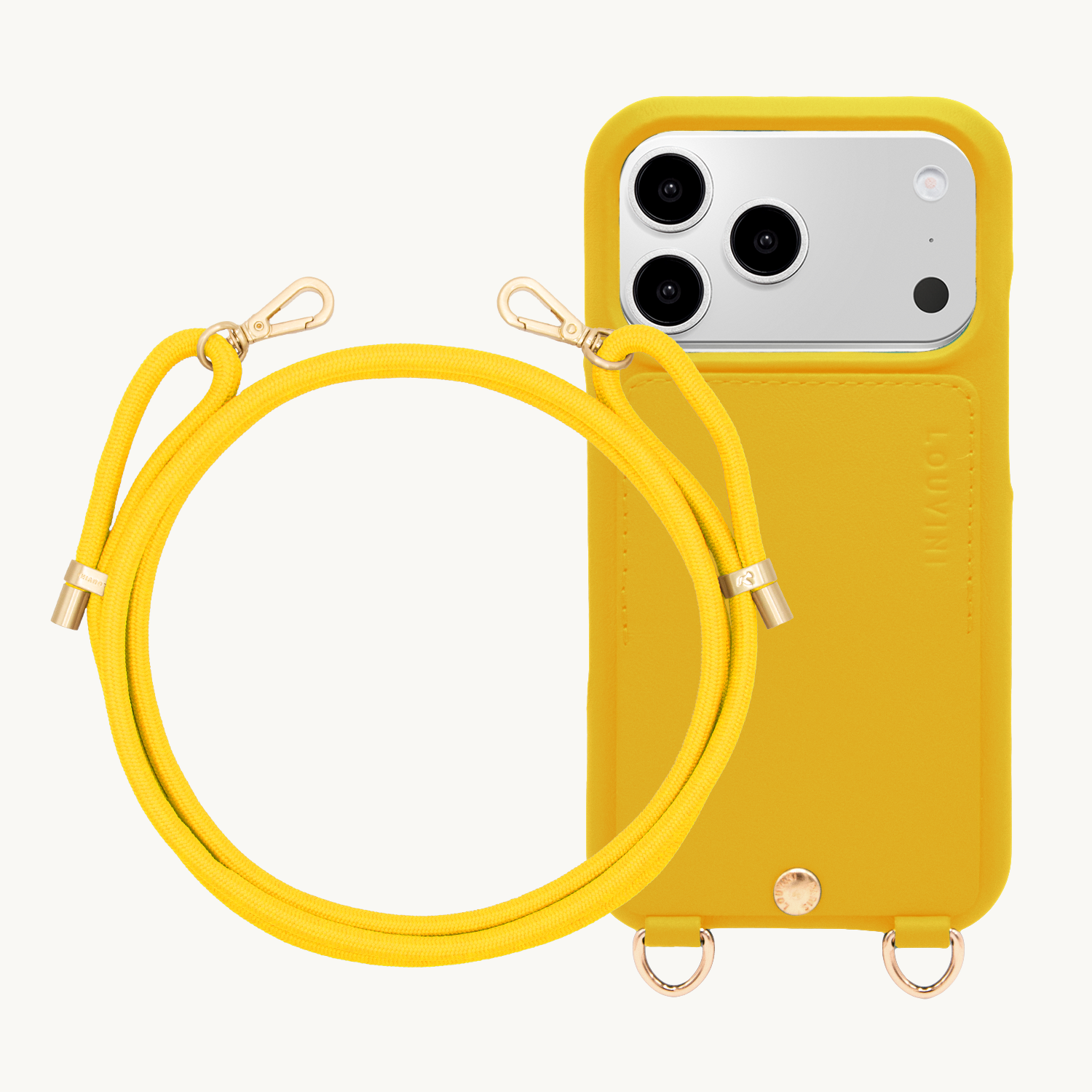 Coque iPhone LOU Jaune & Cordon TESSA Jaune-Soleil