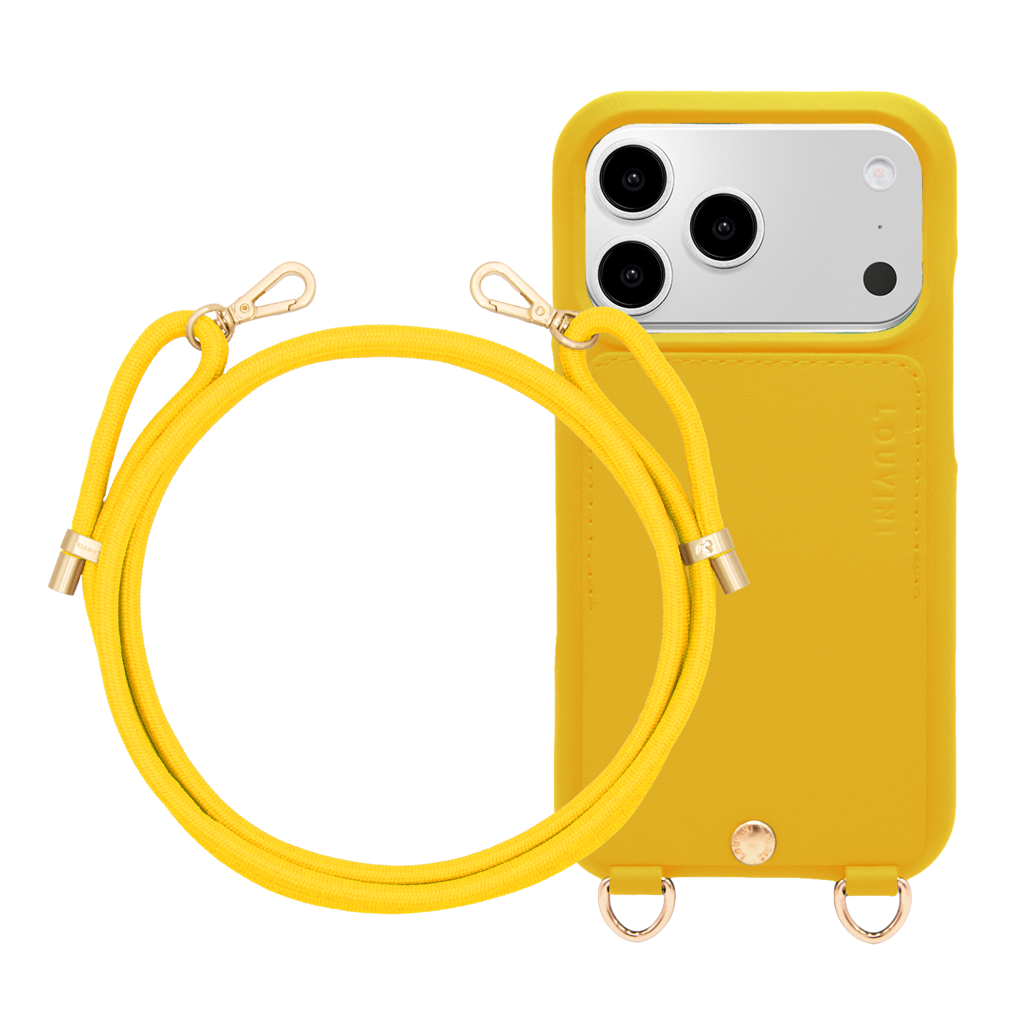 Coque iPhone LOU Jaune & Cordon TESSA Jaune-Soleil
