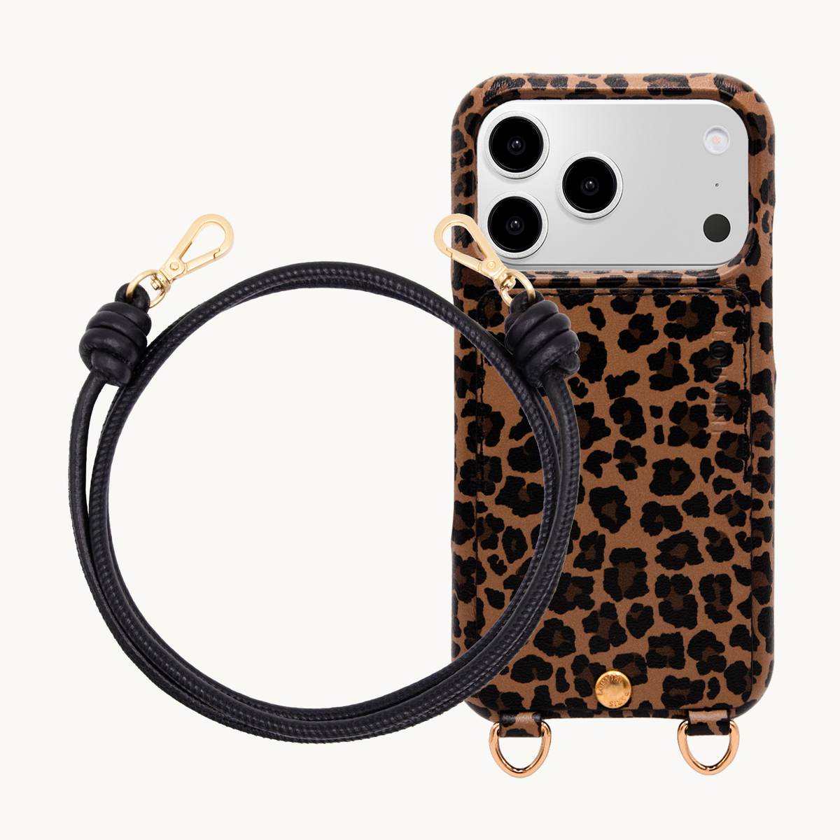 Coque iPhone LOU Léopard & Cordon KATE Noir