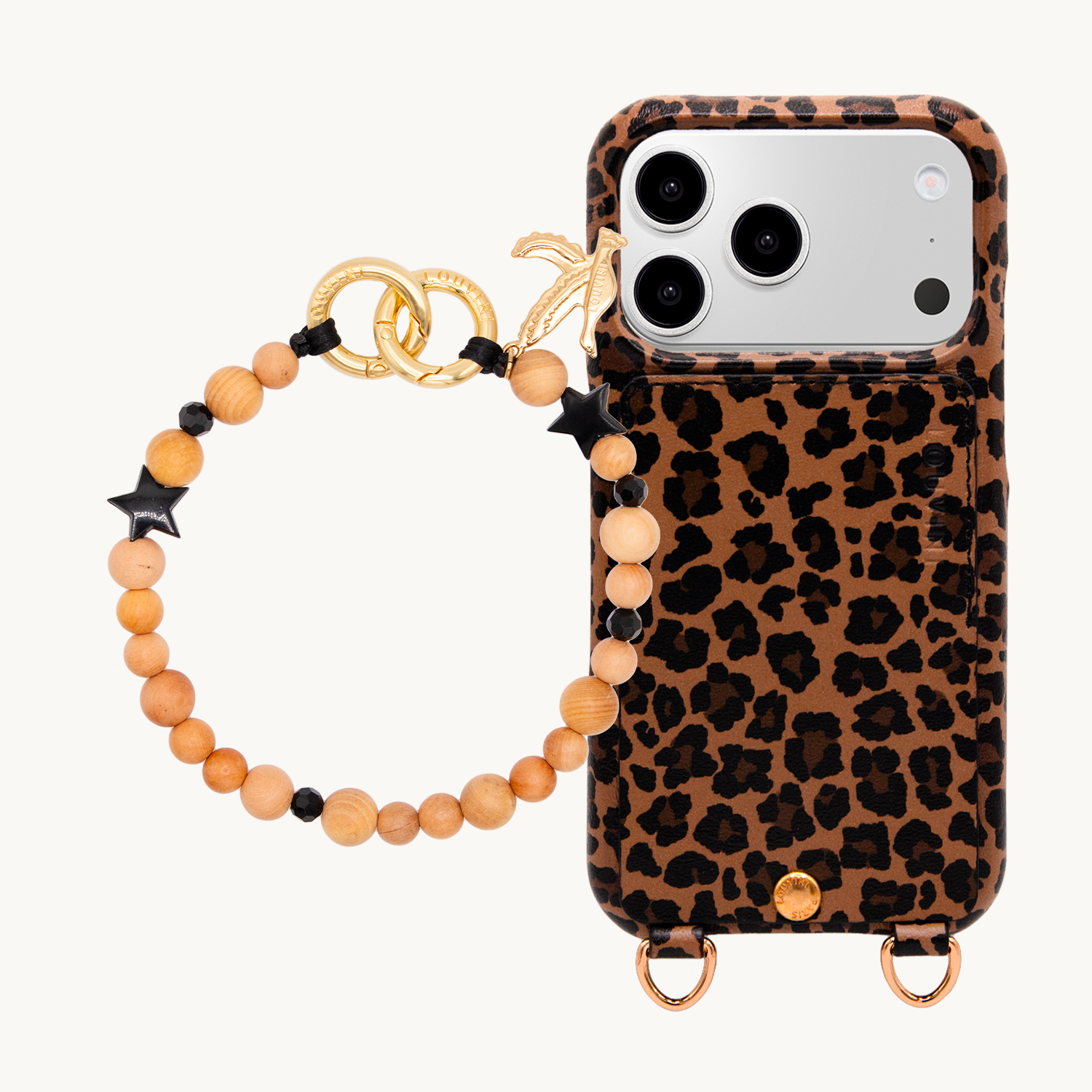Coque iPhone LOU Léopard & bracelet PETIT ARIELLE Etoile Noir