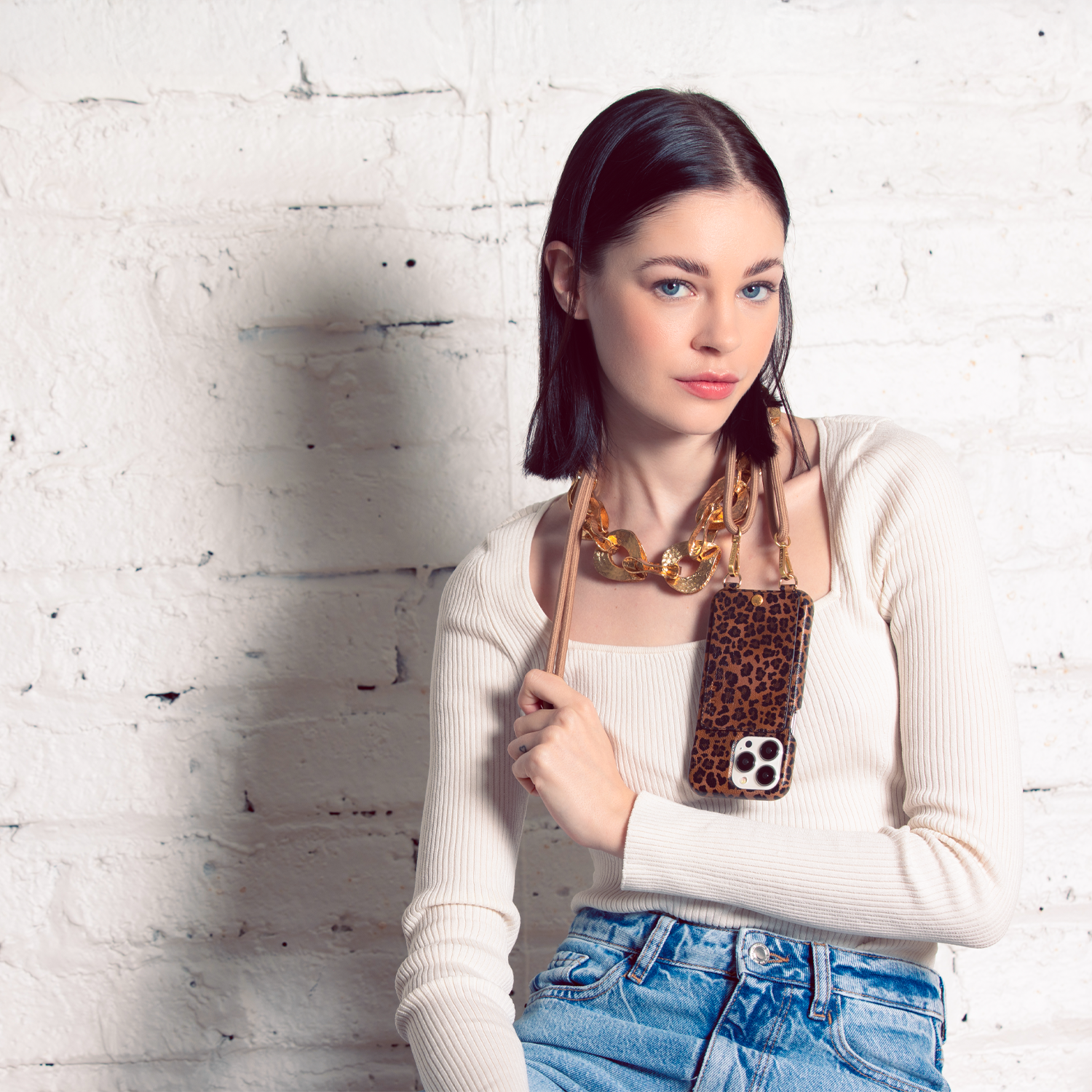 cordon pour téléphone ajustable camel