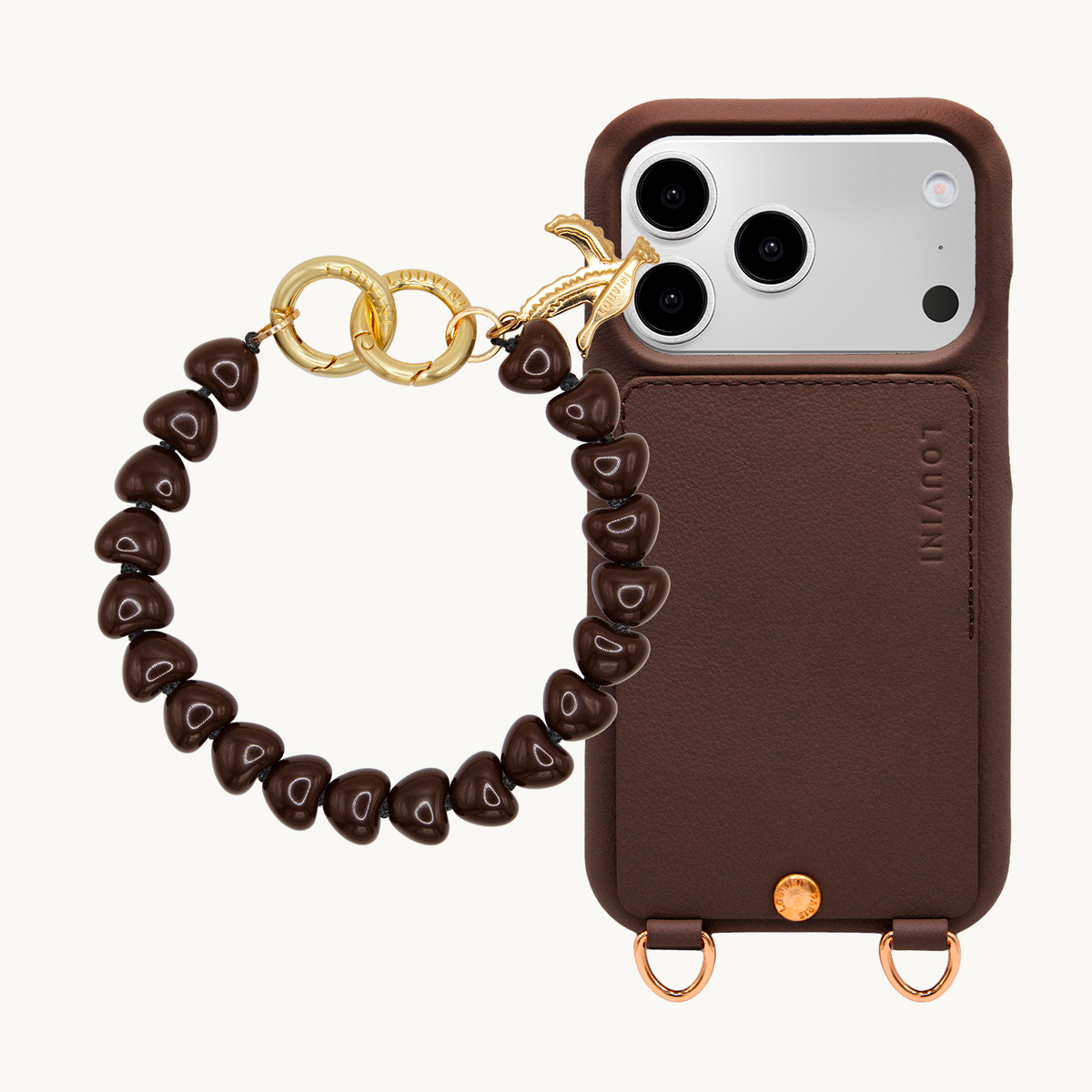 Coque iPhone LOU Marron & Bracelet TINY CUORE Marron
