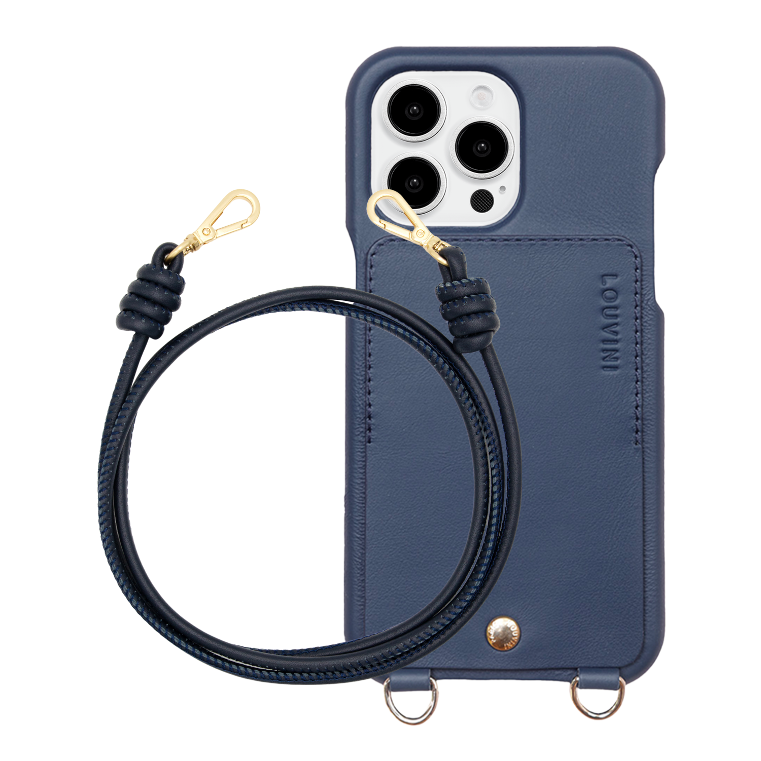 ensemble coque de téléphone avec étui marine et cordon marine