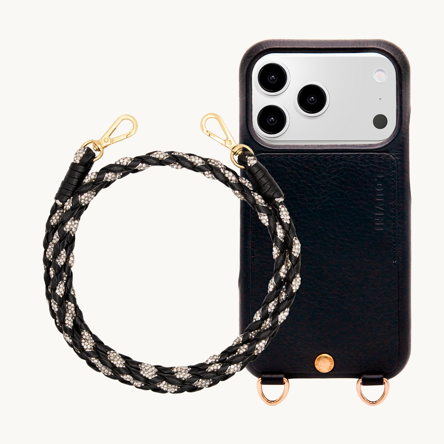 Coque iPhone LOU Noir & Cordon KYLIE Noir