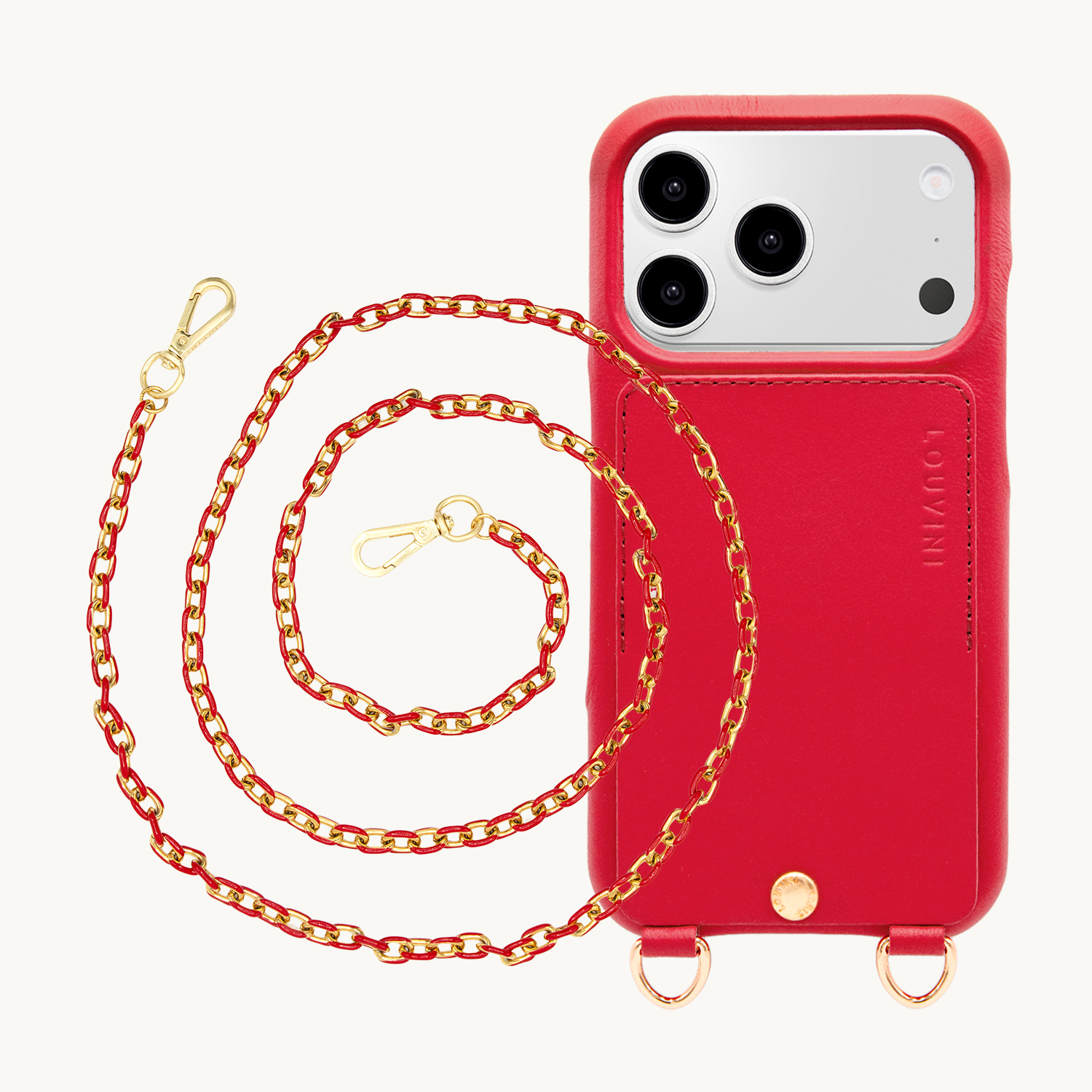 Coque iPhone LOU Rouge & Chaîne MIA Rouge