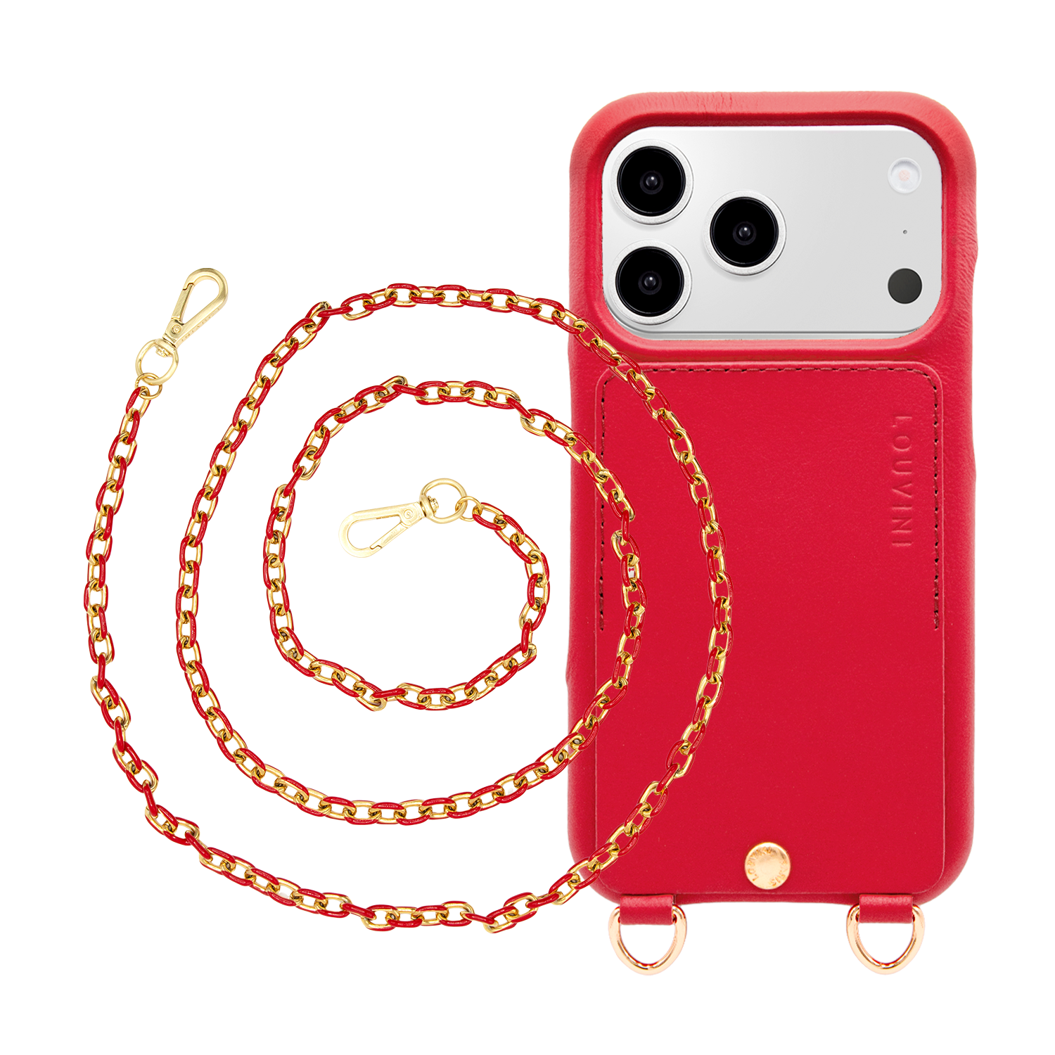 Coque iPhone LOU Rouge & Chaîne MIA Rouge