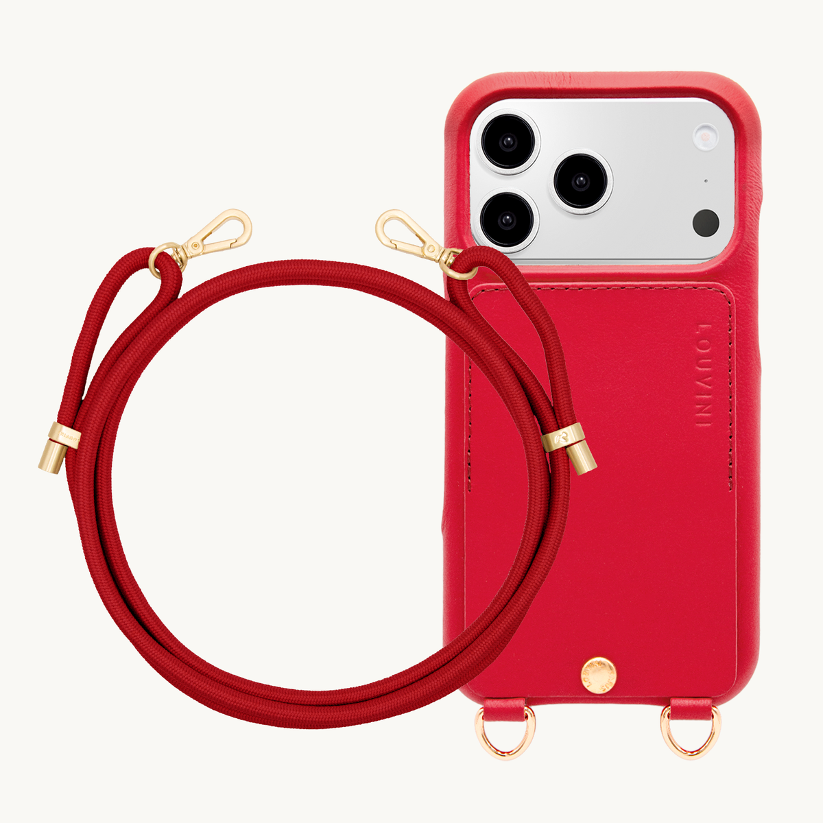 Coque iPhone LOU Rouge & Cordon TESSA Rouge