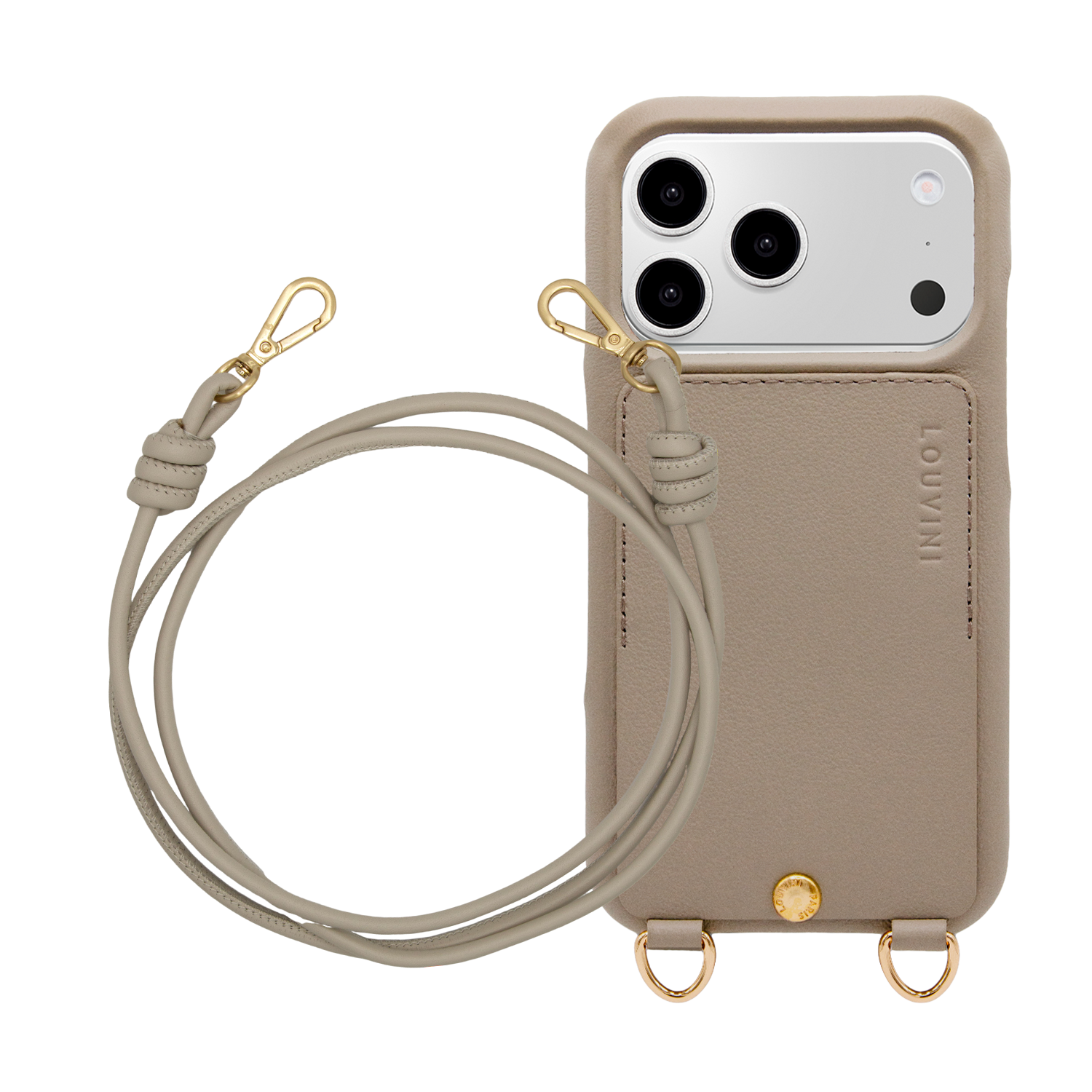 Coque iPhone LOU Taupe & Cordon KATE Taupe