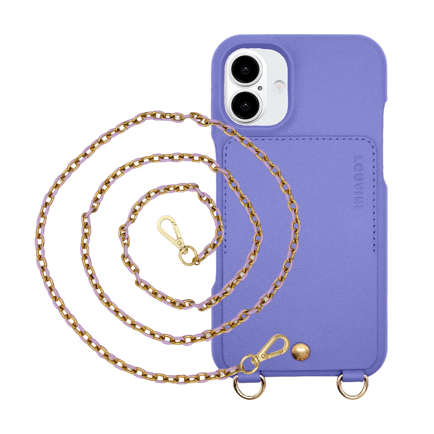 Coque iPhone LOU Violet & Chaîne MIA Lilas