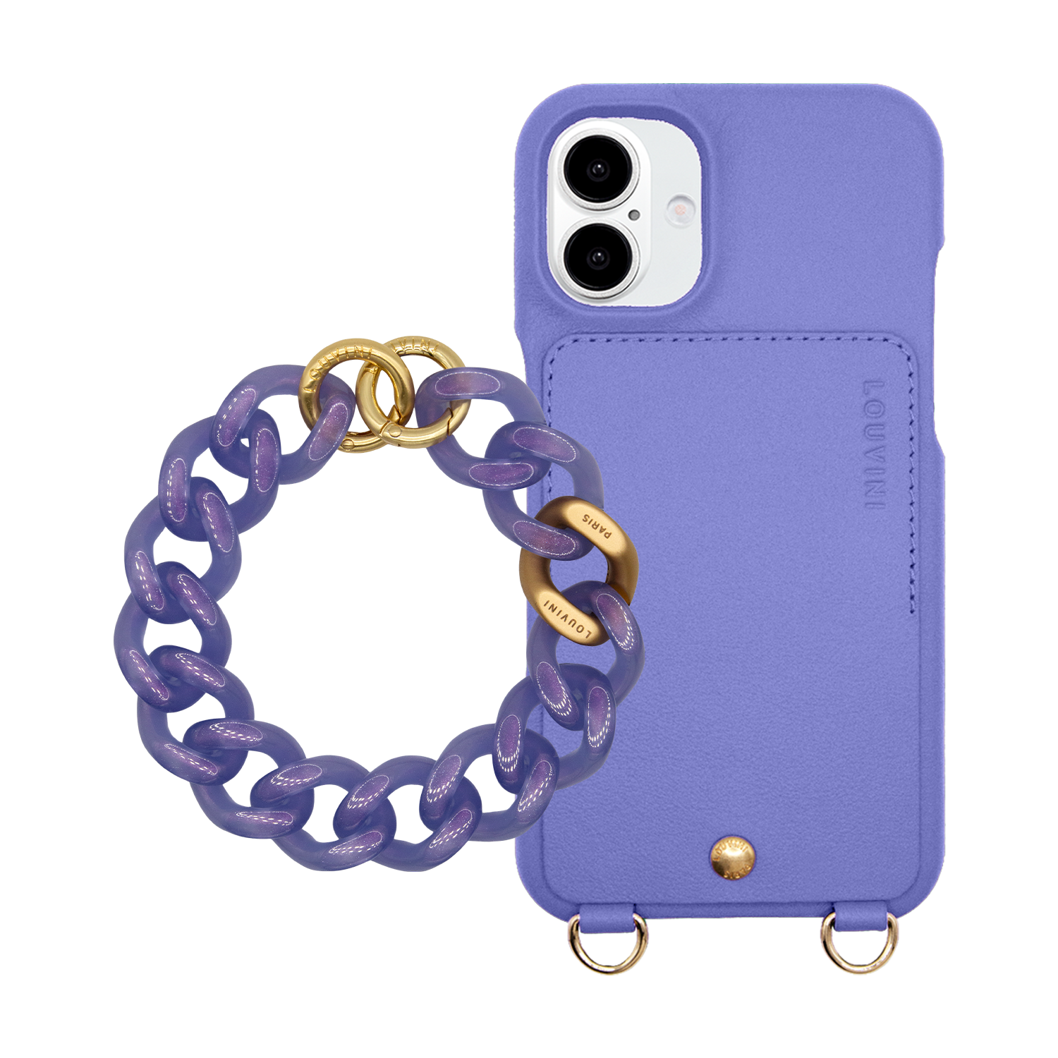 Coque iPhone LOU Violet & Bracelet PETIT ZOE Mauve Glacé