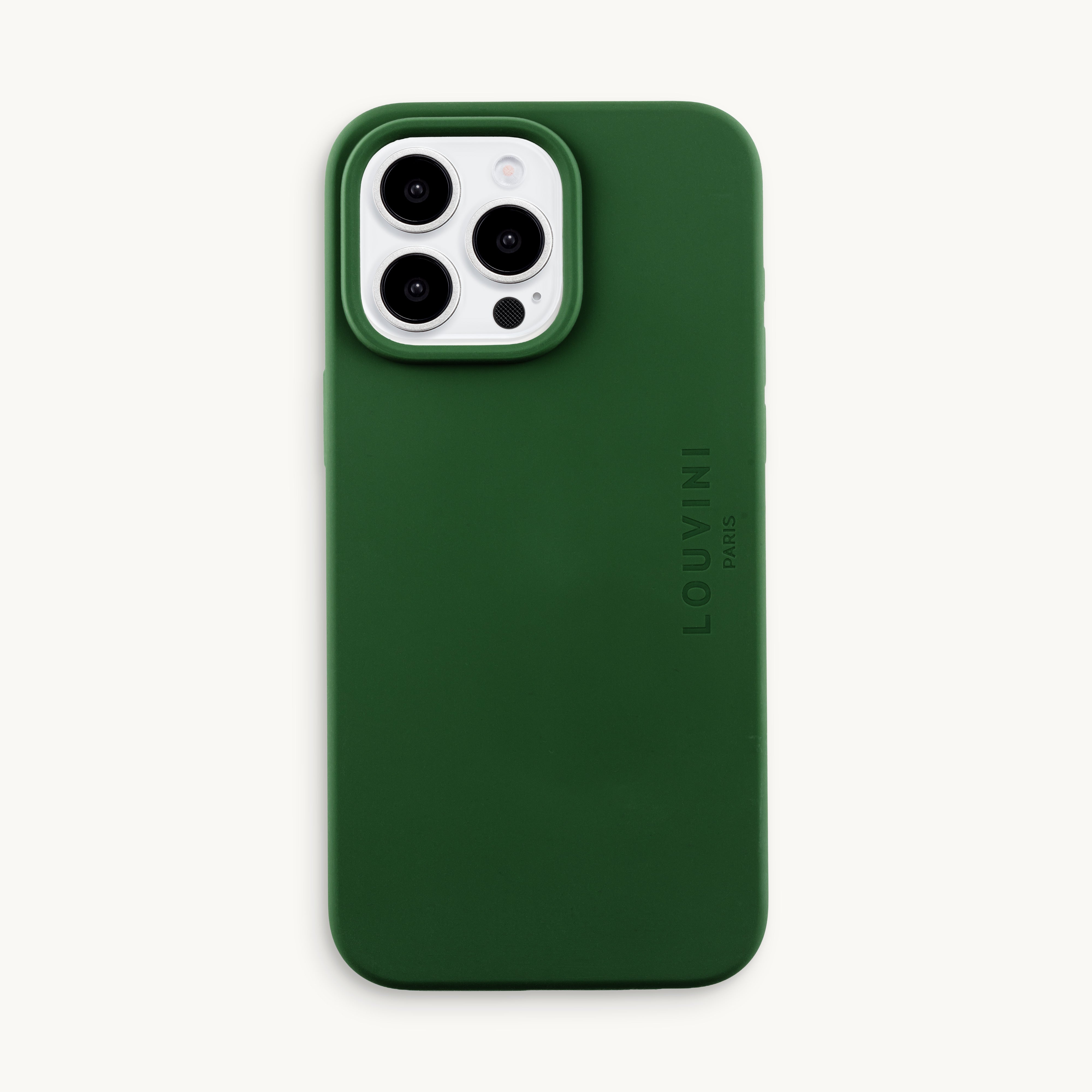 Coque iPhone MagSafe silicone LEO - Olive