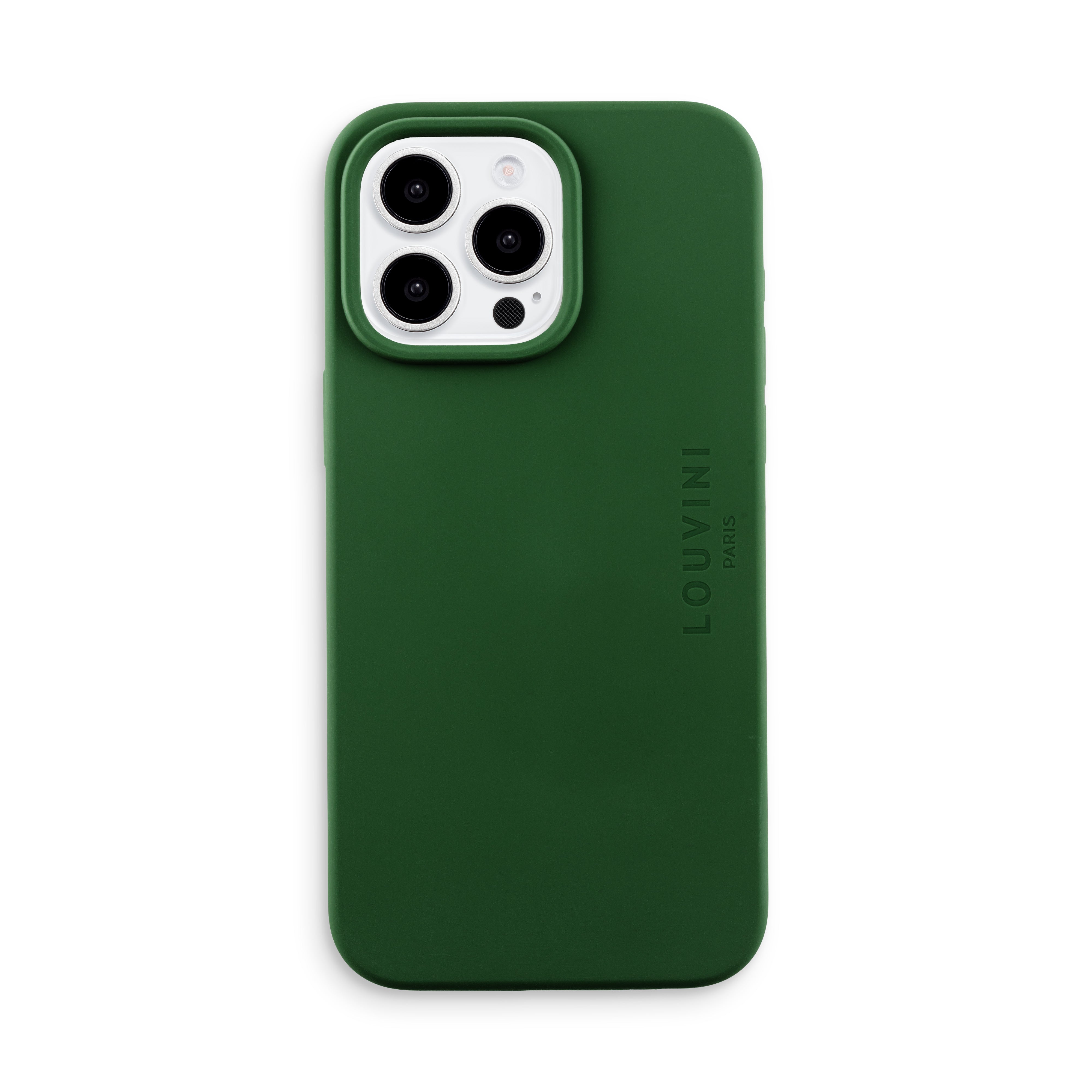 Coque iPhone MagSafe silicone LEO - Olive