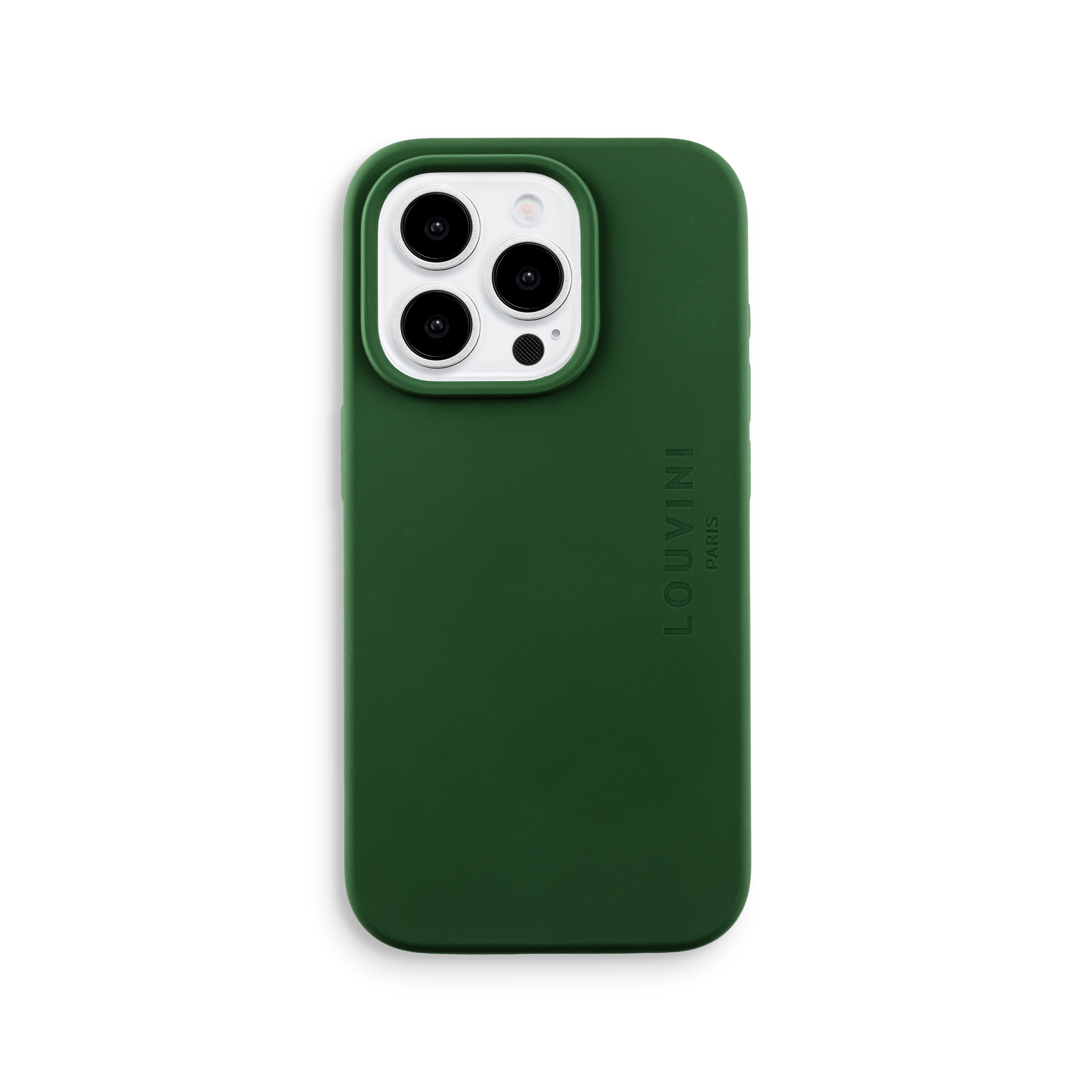 Coque iPhone MagSafe silicone LEO - Olive